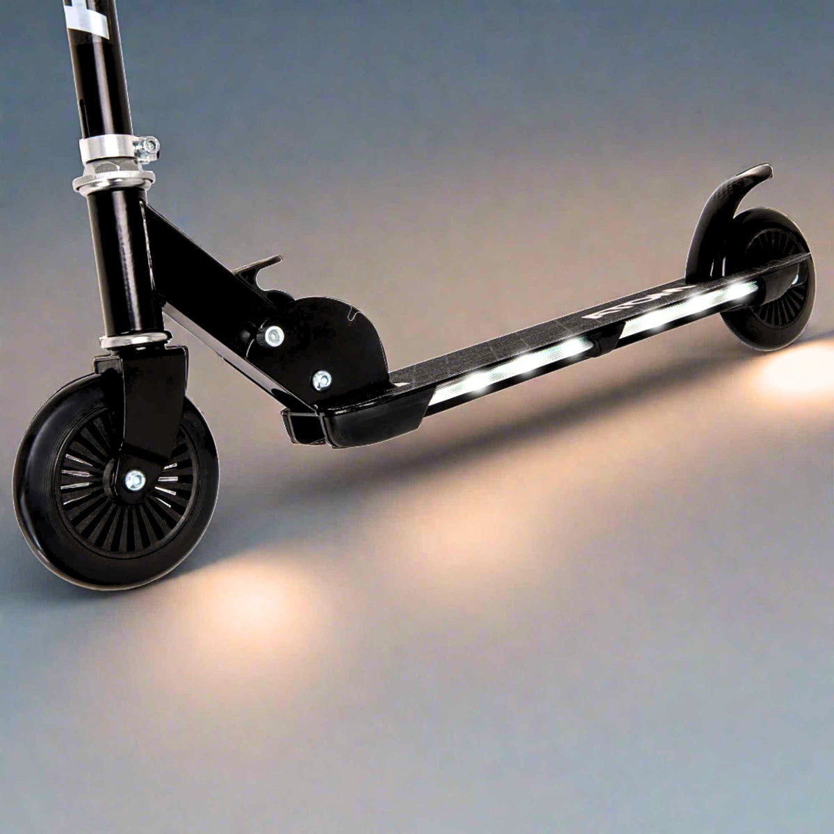 ATOM Night Flash Scooter for Kids – 2-Wheel Light-Up Scooter with LED Flashing Deck and Wheels, Foldable and Adjustable for Ages 5+