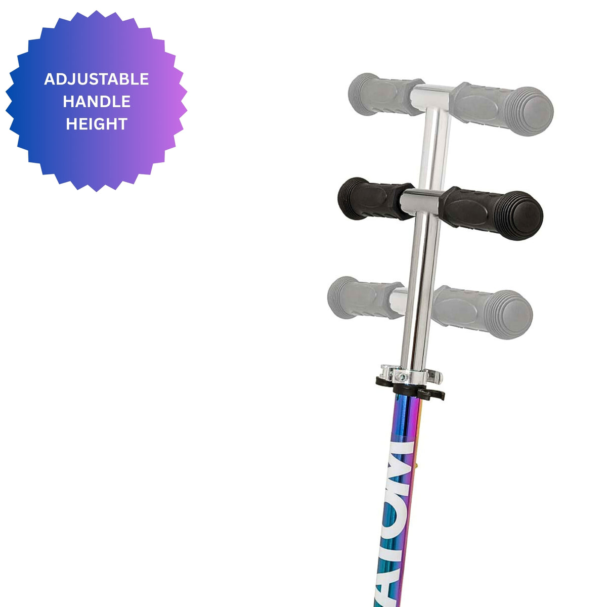 ATOM Light-Up Inline Scooter in Neochrome – Kids 2-Wheel Folding Scooter with LED Flashing Wheels and Adjustable Handlebar for Ages 5+
