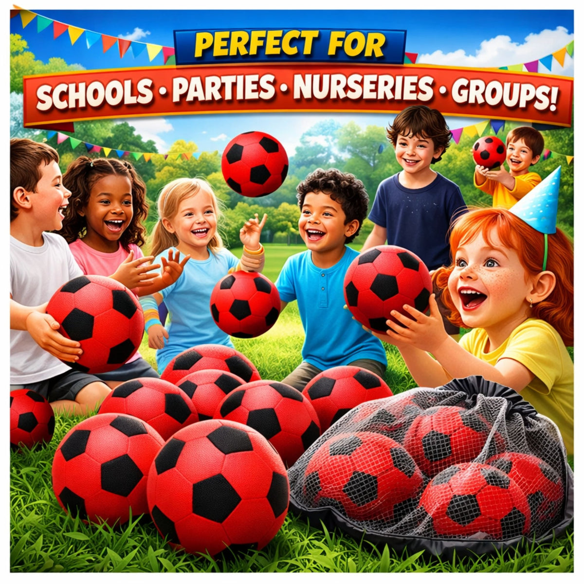 Foam Football Pack Of 12 - Red