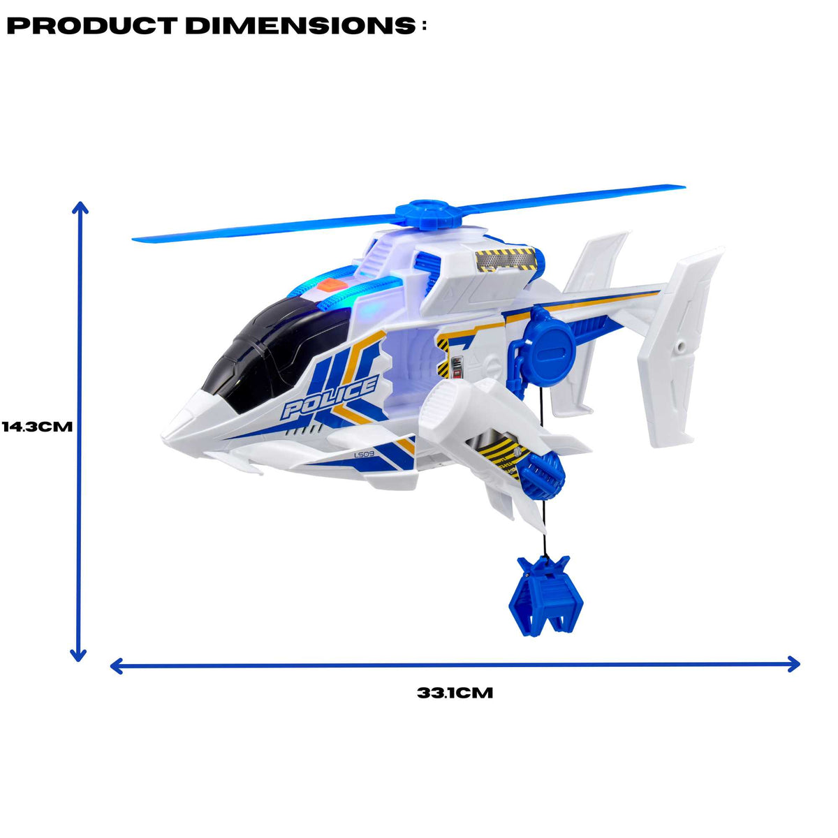 Teamsterz Mean Machine Lights &amp; Sounds Police Rescue Helicopter