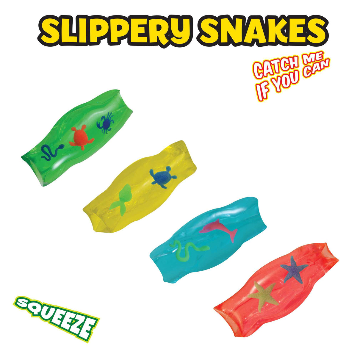 Slippery Snakes Fidget Toys - 4 Pack Assorted Colours Sensory Toys