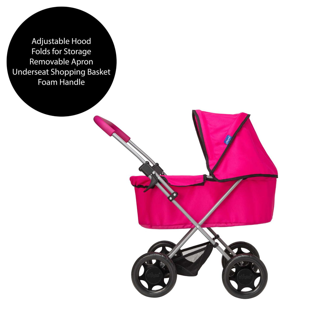 Chicco Amore Dolls Pram - Elegant and Sturdy Toy Pram for Dolls with Adjustable Handle