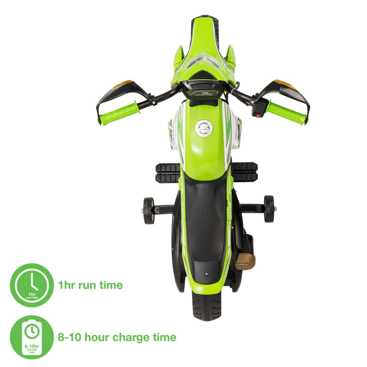 Evo 6V Kids Electric Ride On | Green Motorbike