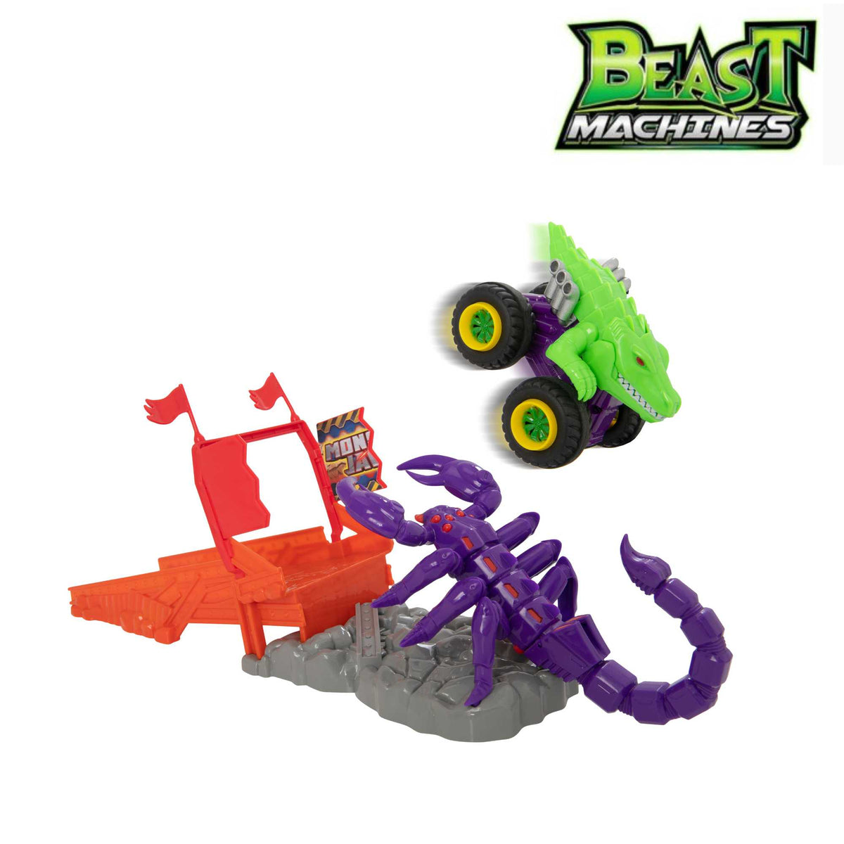 Teamsterz Monster Jaws Scorpion Slam Playset | 1 Die-Cast Monster Car Included