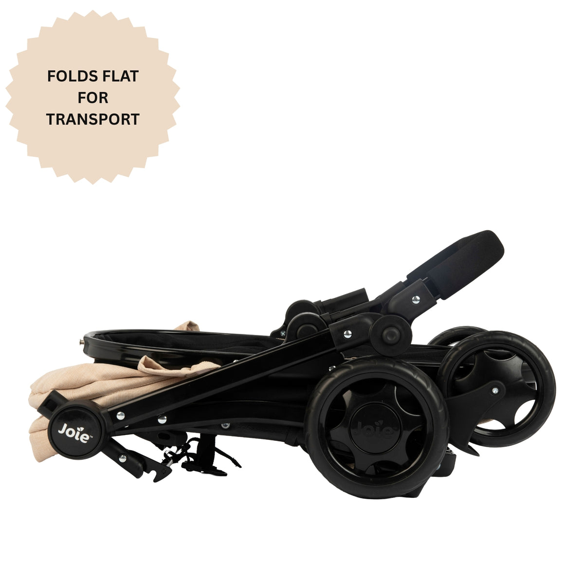 Joie Junior Chrome 3-in-1 Dolls Pram - Stone &amp; Black Dolls, Playsets &amp; Toy Figures