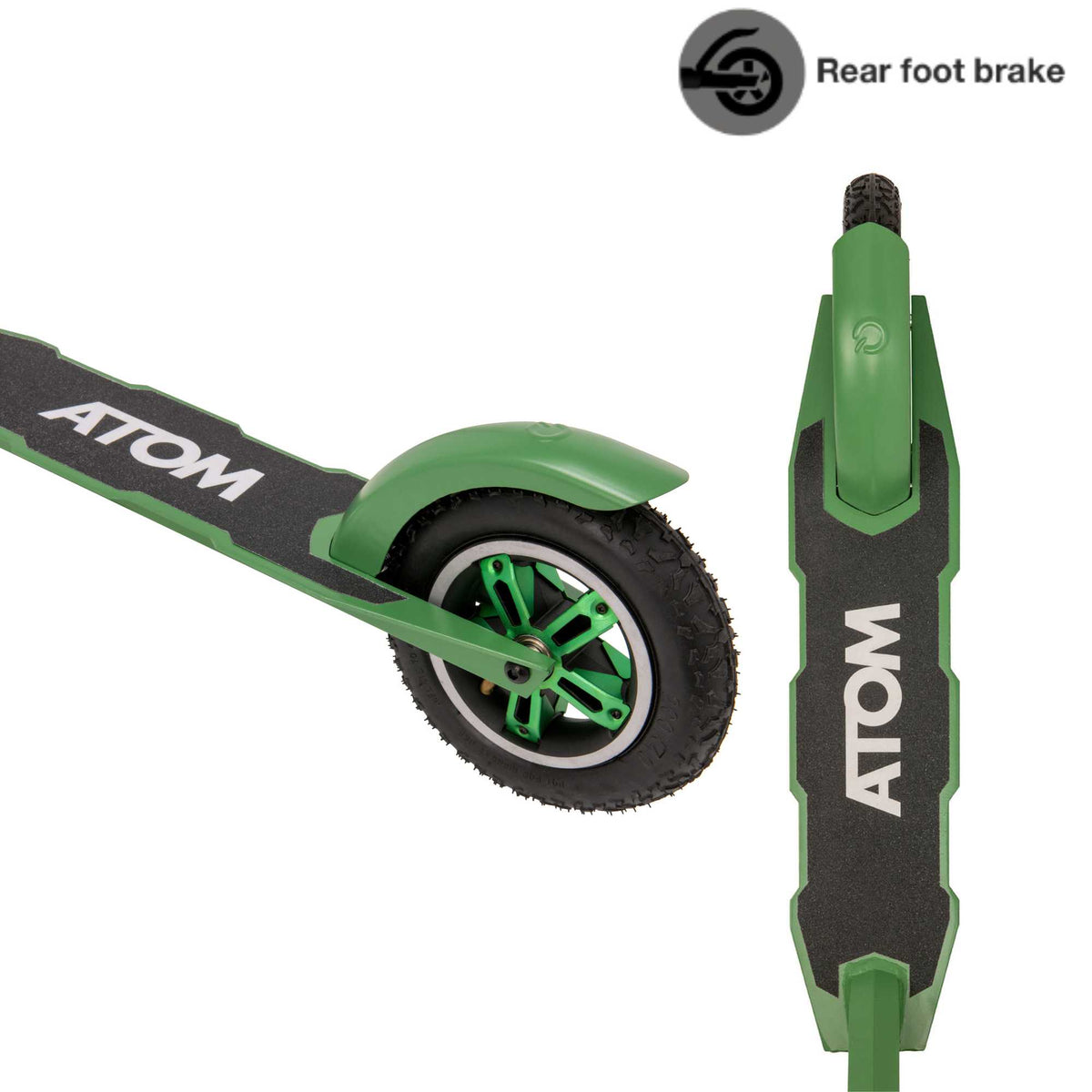 Dirt Rider Scooter, Off-Road Scootering, Trick Scooter, Mud Scooter, Track Scooter, Dirt Scooter, Scooter For 6 Year OldsATOM Dirt Rider Scooter in Green, durable off-road scooter designed for rugged terrains and adventurous rides