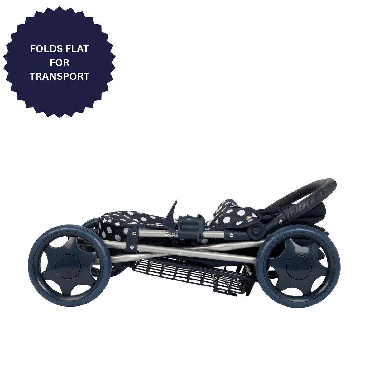 Dolly Tots Cherish Dolls Pram - Navy