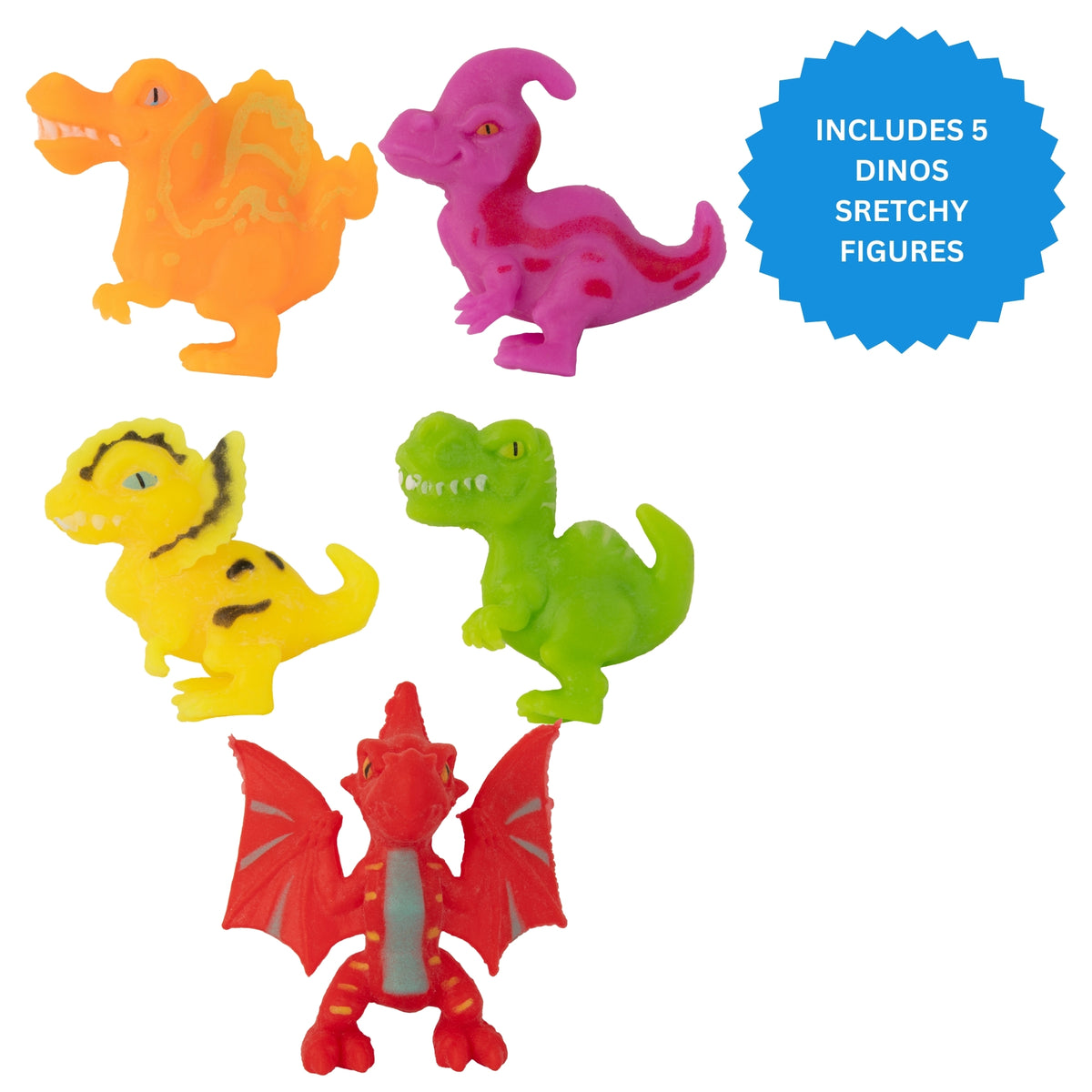 Stretcherz Play Case With 5 Stretchy Figures - Dinosaur Sensory Toys