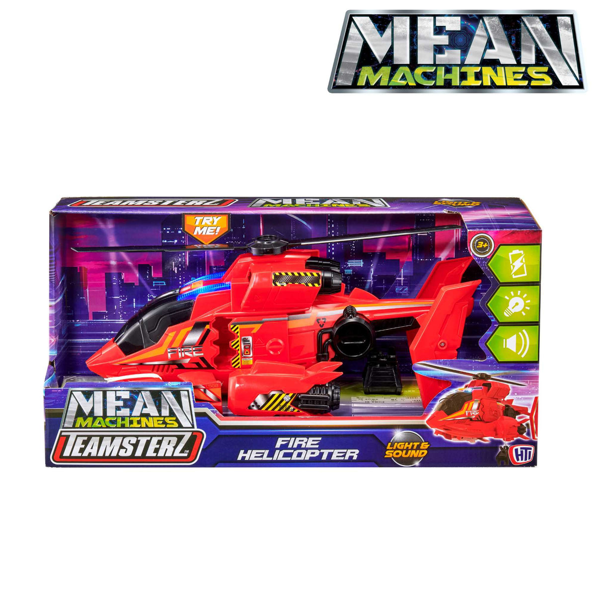 Teamsterz Mean Machine Lights &amp; Sounds Fire Rescue Helicopter Helicopters &amp; Planes