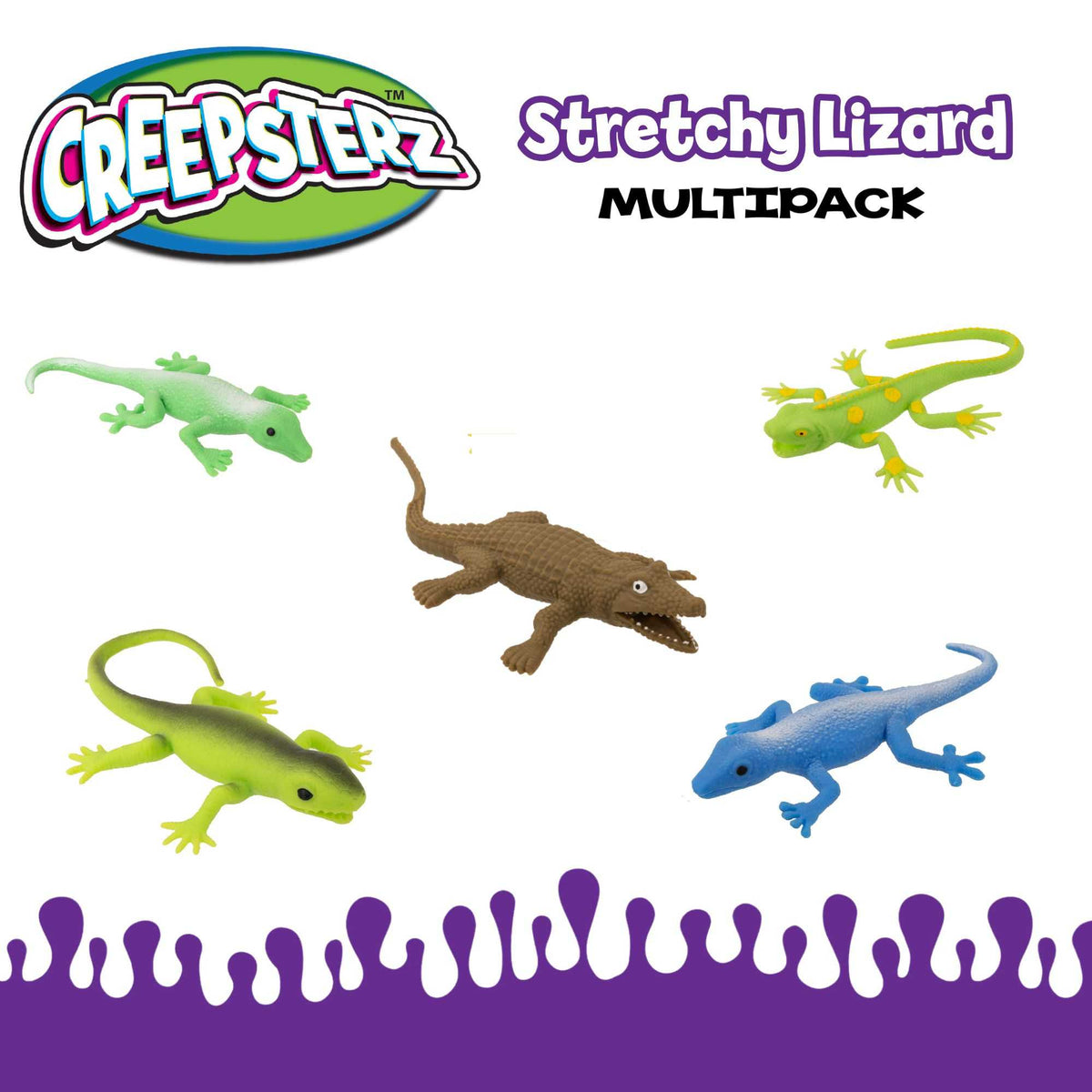 Creepsterz Stretchy Lizards Assorted Fidget Toys - 24 Pack Toy Playsets