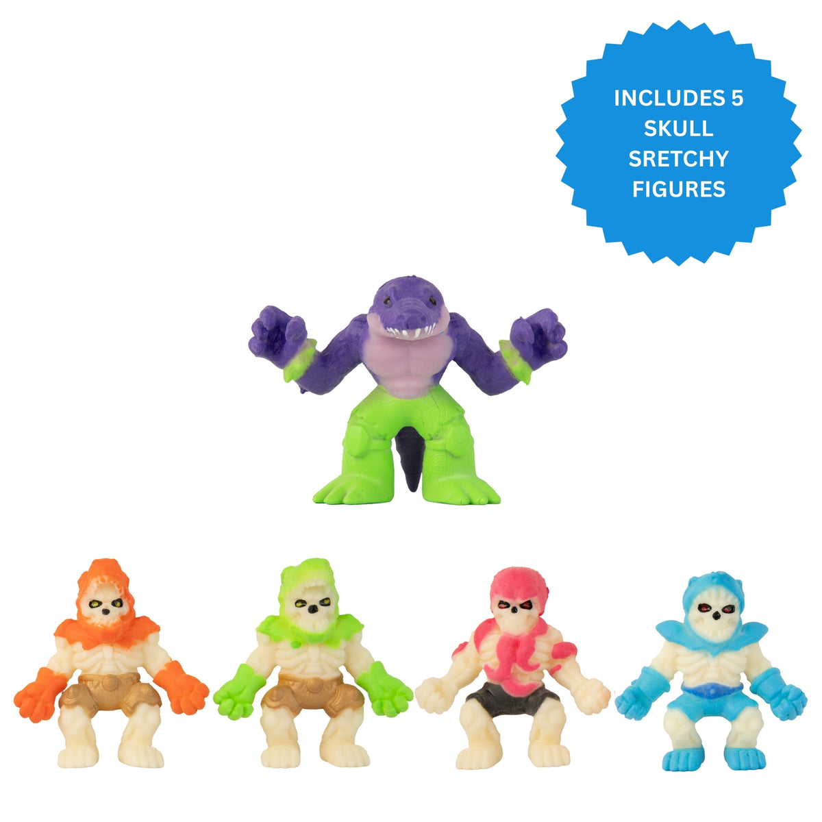 Stretcherz Play Case With 5 Stretchy Figures - Skull Sensory Toys