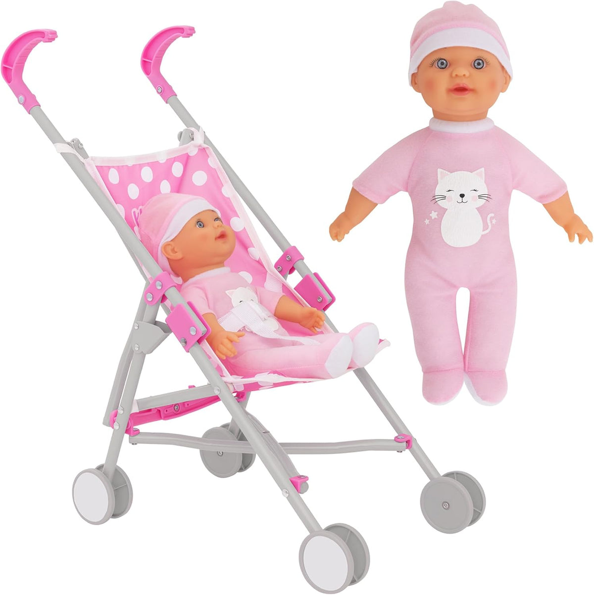 Dolly Tots Dolls Stroller - Includes Doll Pushchairs