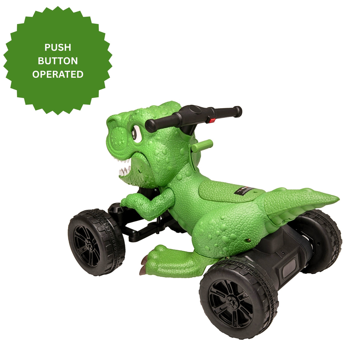 ATOM Dinosaur Electric Quad Bike Ride-On for Kids – Battery Powered 4-Wheel Ride-On Toy with Sounds and Lights for Ages 3+