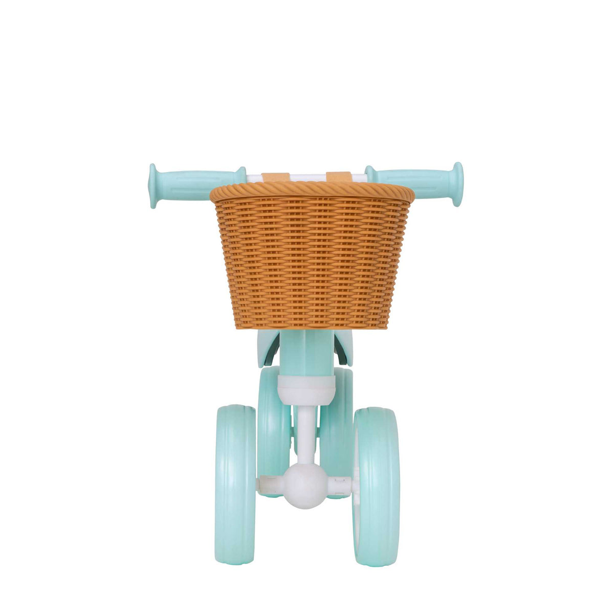 Atom Bobble Bike with Basket in Mint Green, charming children&#39;s bicycle with front basket. Perfect Balance Bike for training.