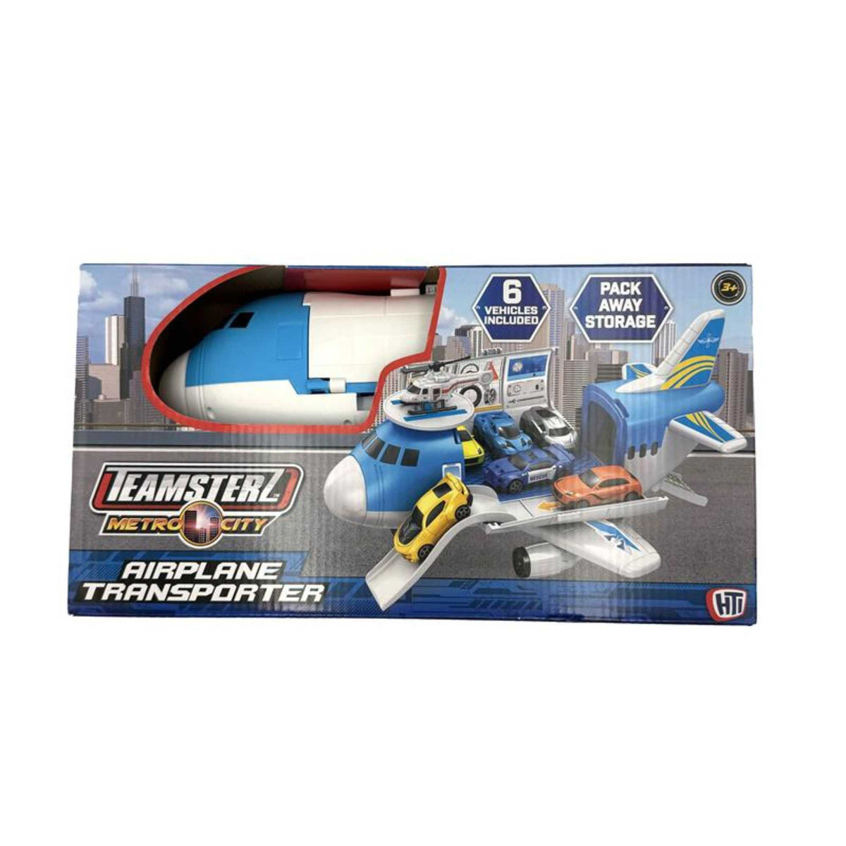Teamsterz Aeroplane Transporter - Includes 16 Accessories Helicopters &amp; Planes