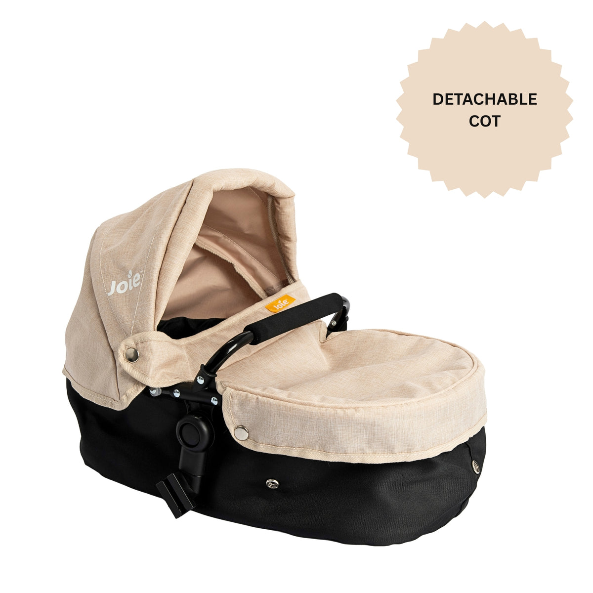 Joie Evalite Stone &amp; Black Dolls Pram - 9 Play Modes Prams