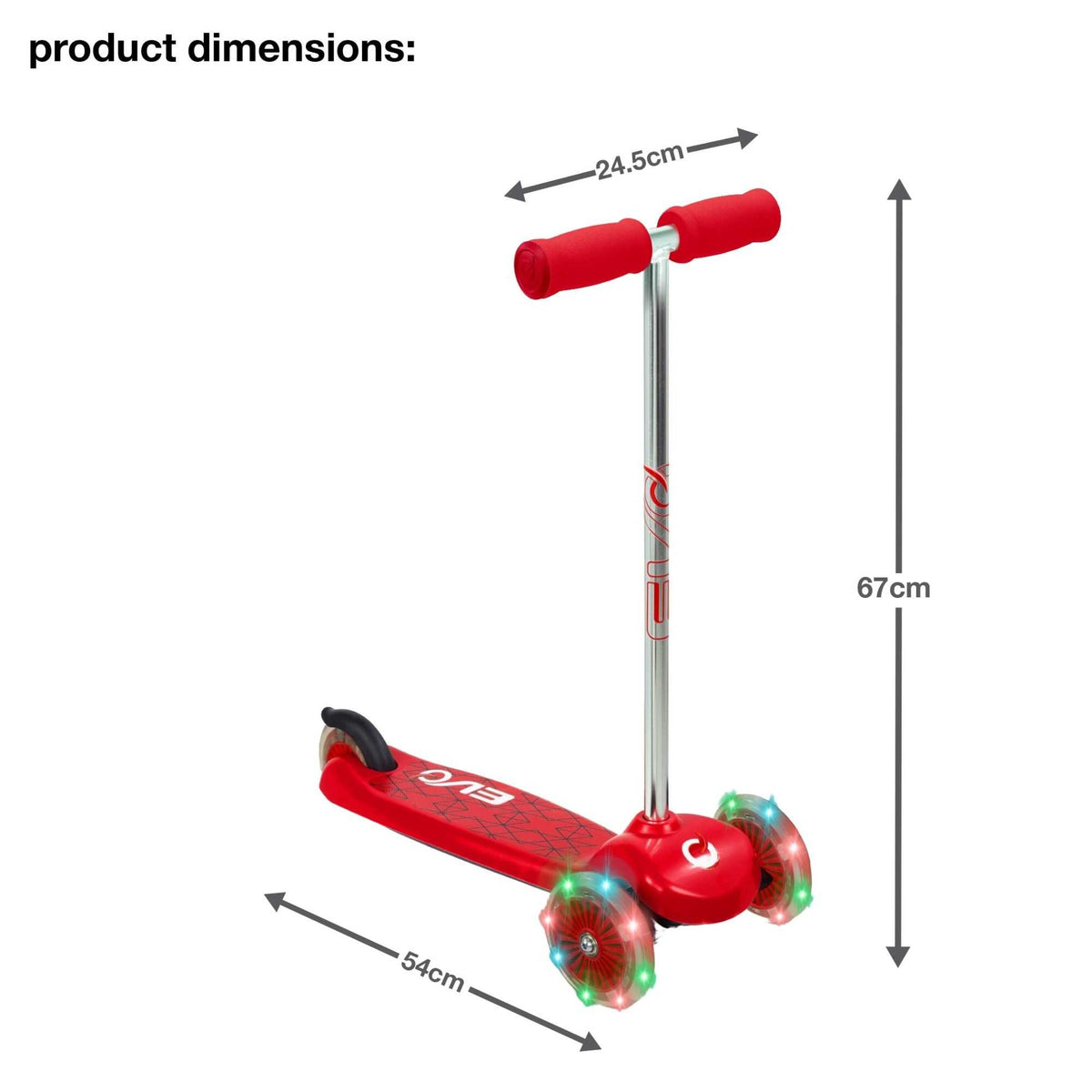 EVO Light Up Move N Groove Scooter for Ages 2 and Up with Lean-to-Steer System and LED Wheels, perfect for young children’s outdoor adventures.