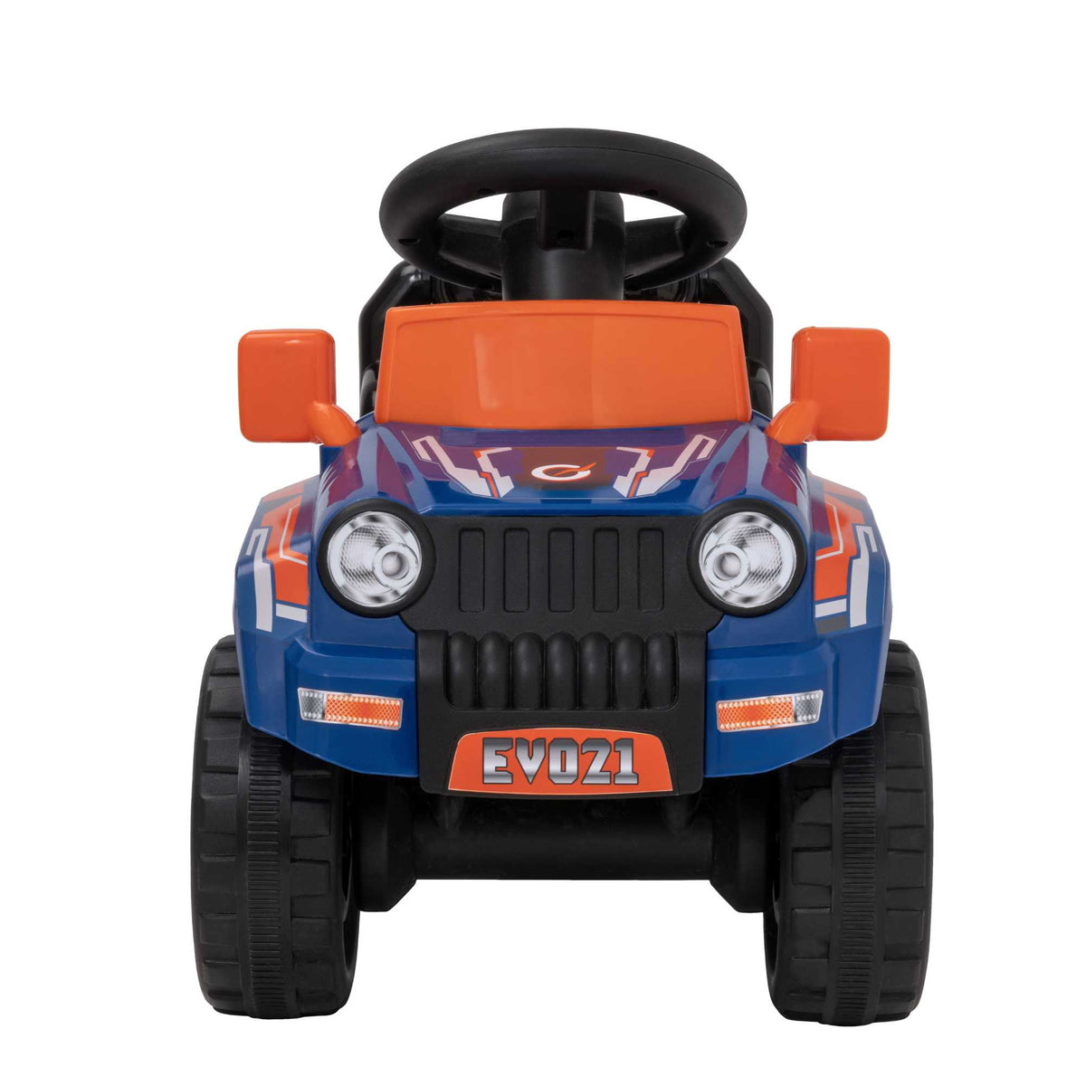 Blue EVO Zoom 4x4 Ride-On Truck for kids ages 3 and up, featuring realistic design, durable construction, and all-terrain wheels for outdoor adventures.