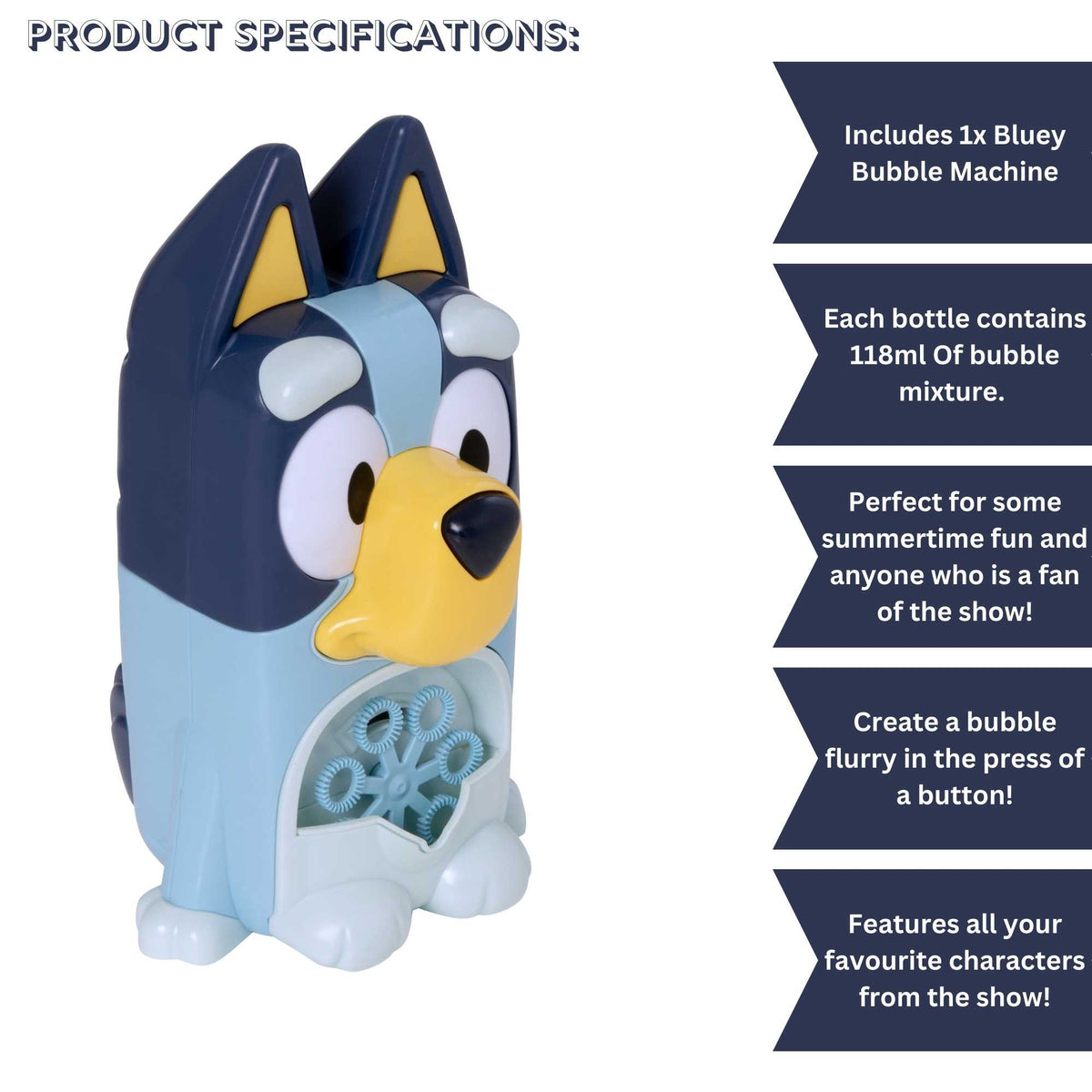 Bluey Bubble Machine - Includes Bubble Solution