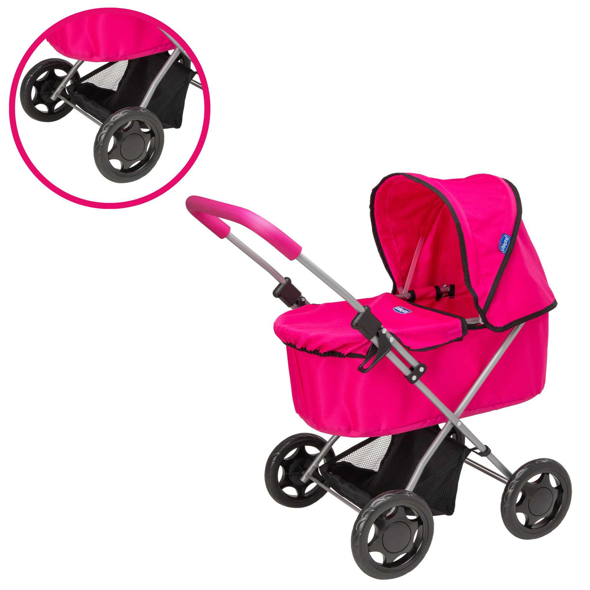 Chicco Amore Dolls Pram - Elegant and Sturdy Toy Pram for Dolls with Adjustable Handle