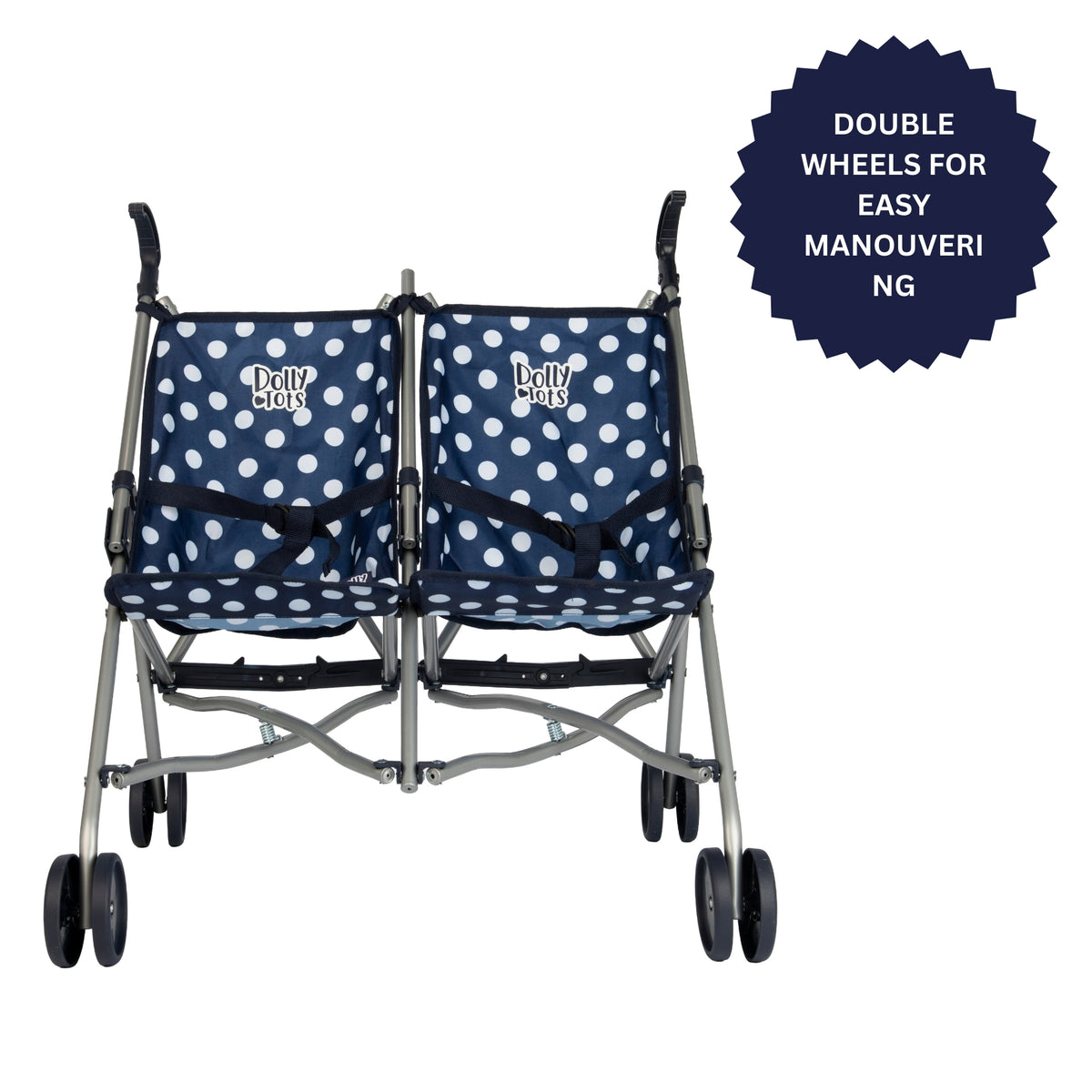 Dolly Tots Twin Dolls Stroller - Navy Pushchairs