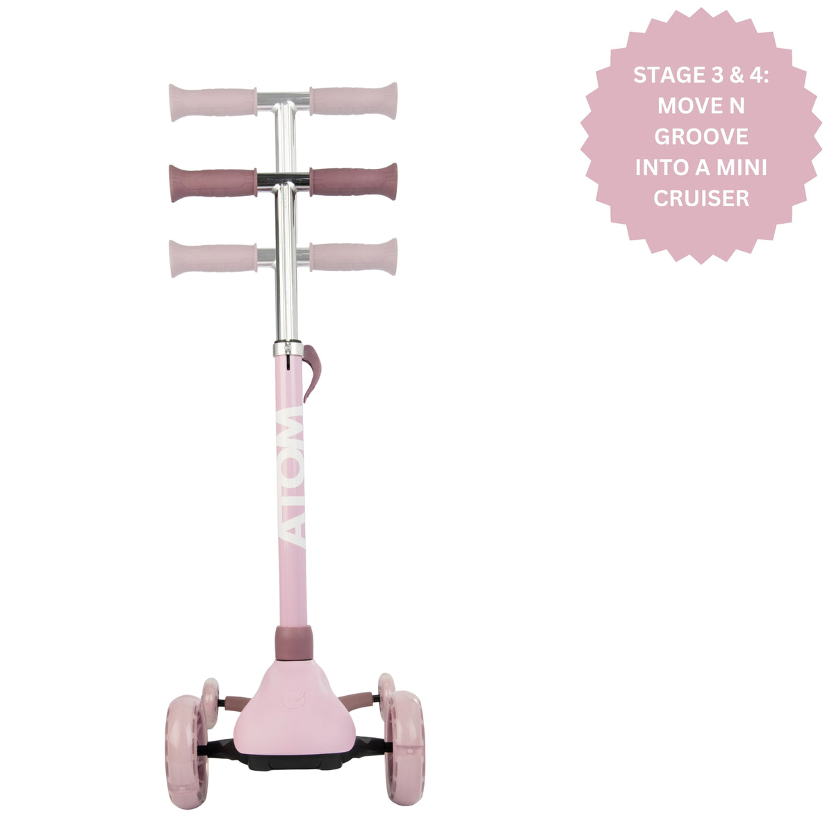 ATOM 4-in-1 Evolve Childrens Scooter Ride-On - Pink Scooters