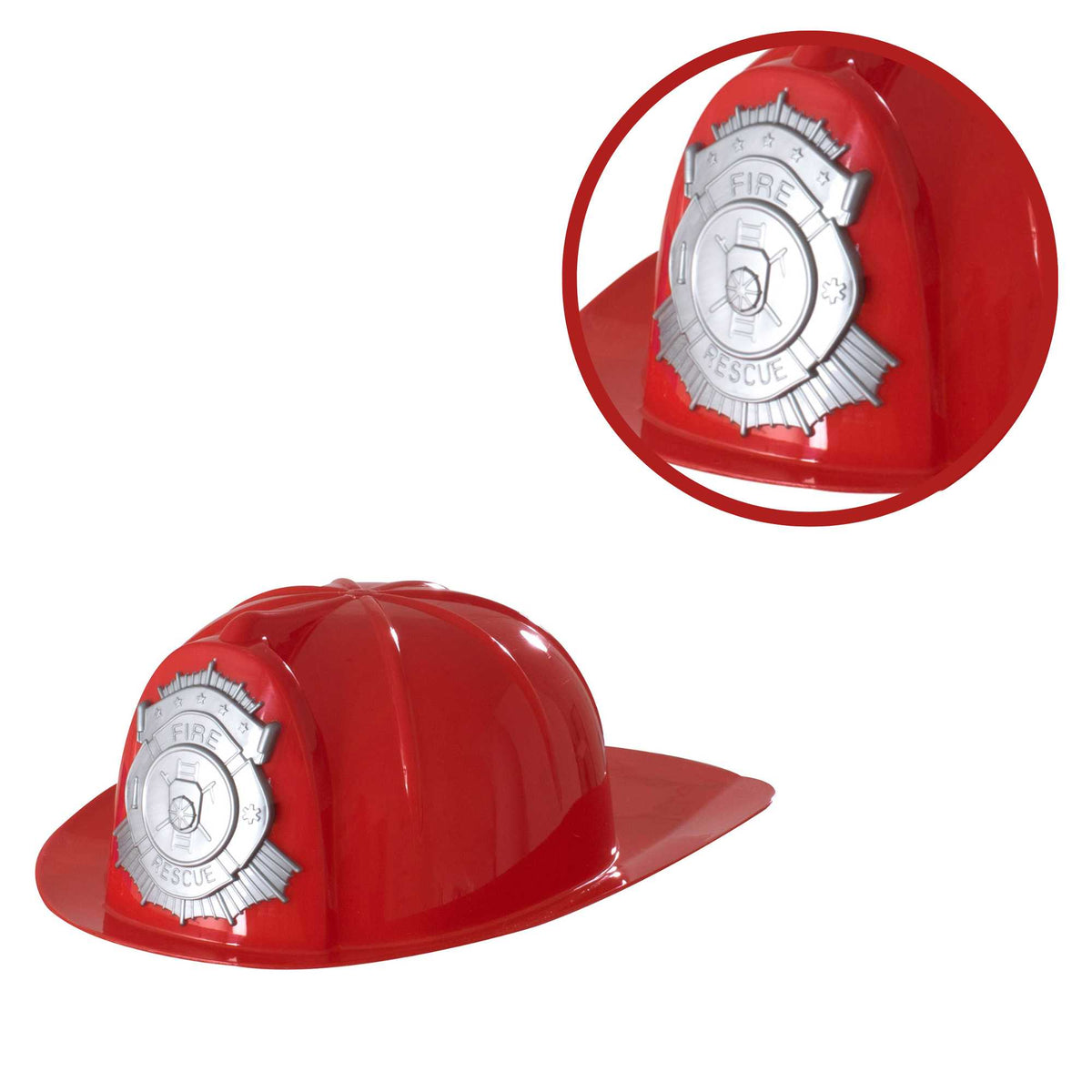 Childrens Roleplay Fancy Dress Fireman Hats - Red