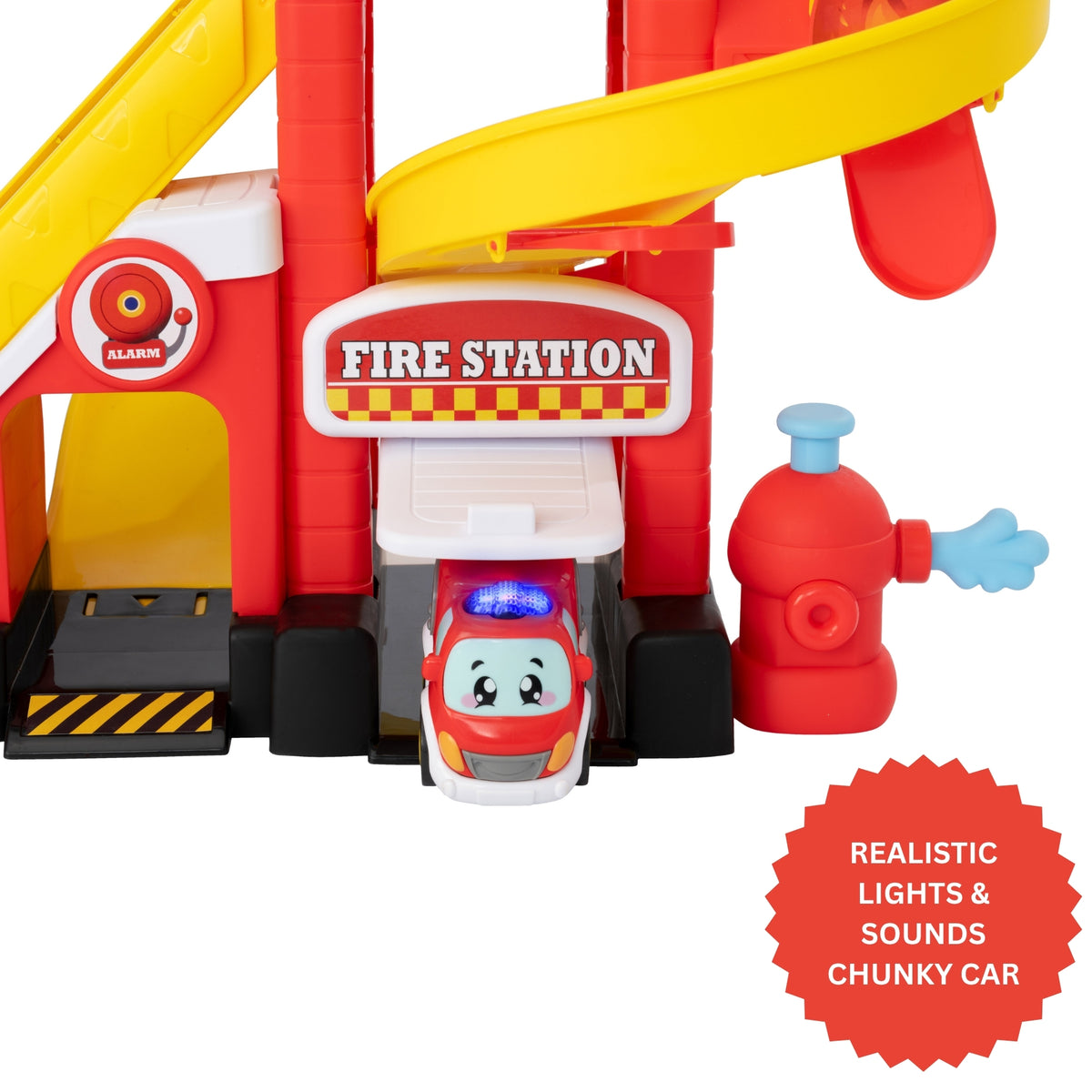 Tiny Teamsterz Beep &amp; Go Fire Station HQ - Includes 1 Fire Engine Cars &amp; Transporters