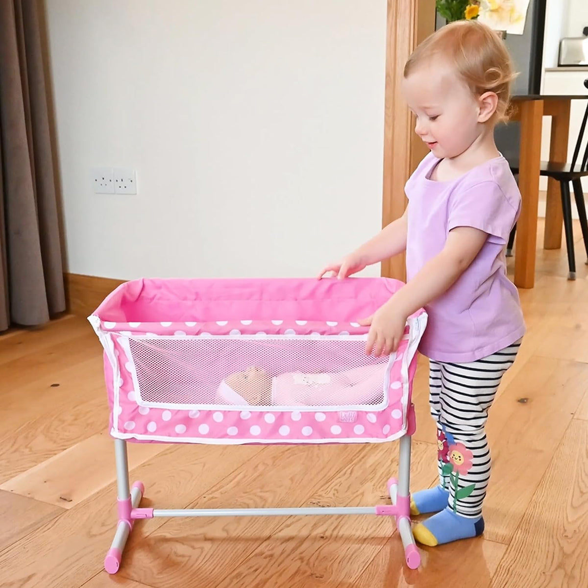 Dolly Tots Beside Me Dolly Cot - Cozy and Compact Toy Cot for Dolls, Ideal for Playtime