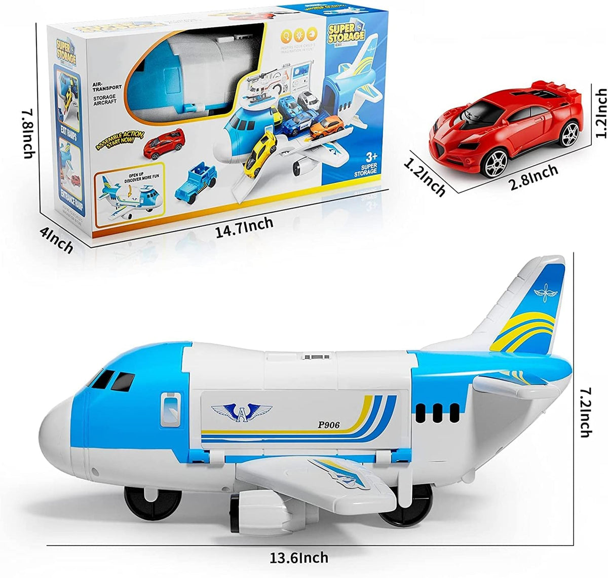 Teamsterz Aeroplane Transporter - Includes 16 Accessories Helicopters &amp; Planes