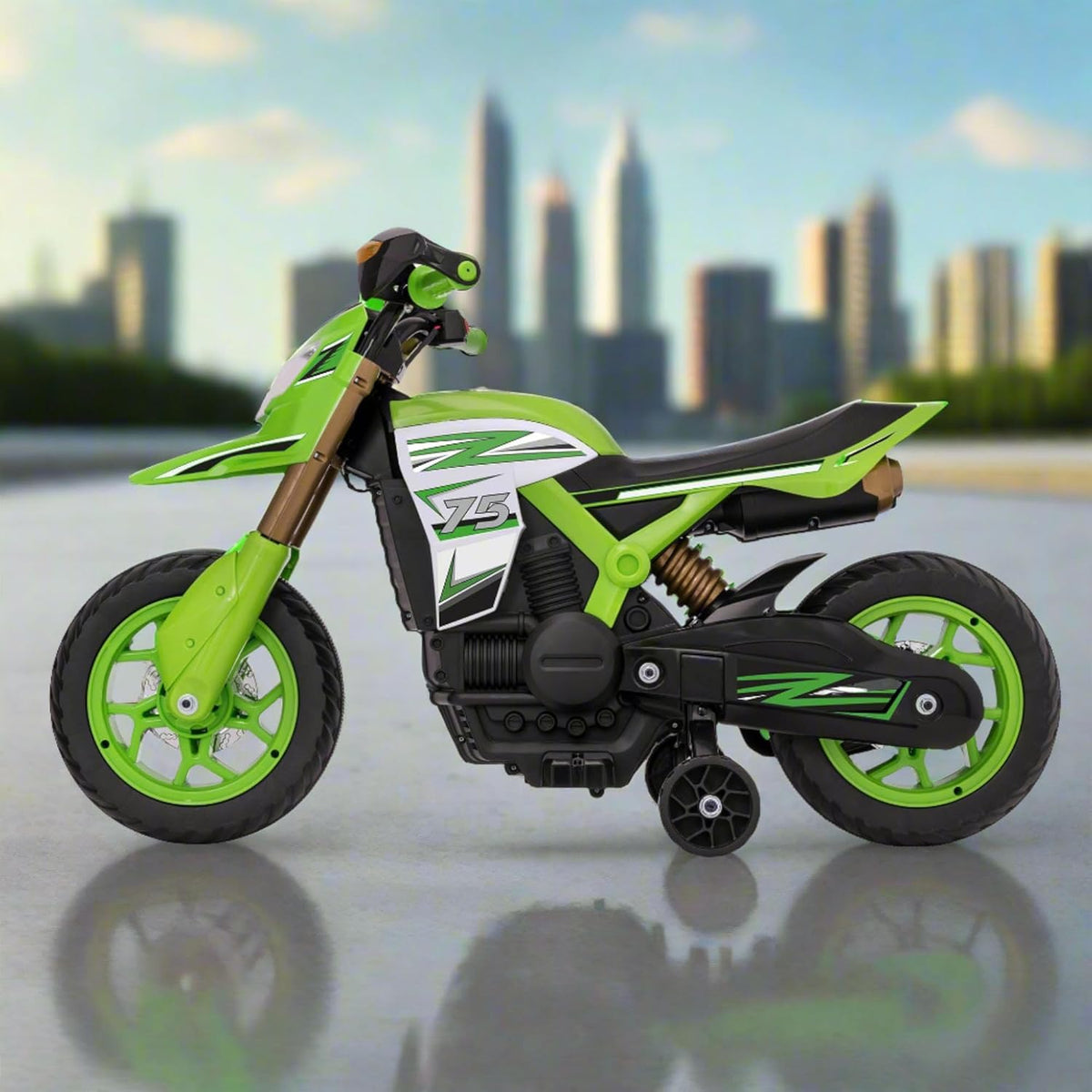 Evo 6V Kids Electric Ride On | Green Motorbike