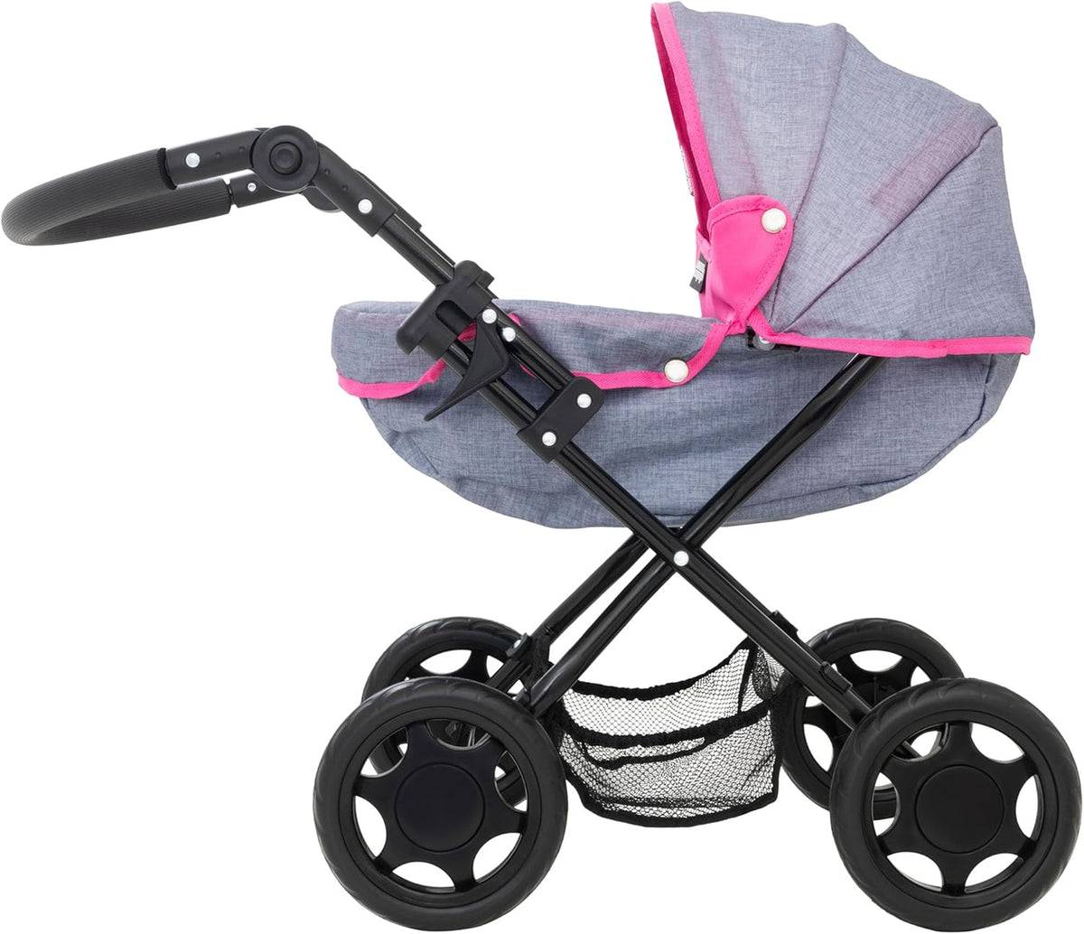 Mamas and Papas Junior Sweet Dreams Dolls Pram, featuring a vintage-inspired design with sturdy frame, adjustable handle height, and smooth-rolling wheels, perfect for imaginative play with dolls.