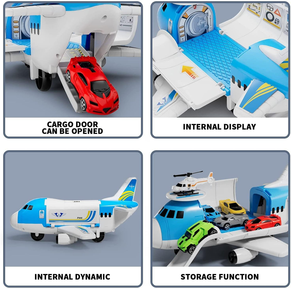 Teamsterz Aeroplane Transporter - Includes 16 Accessories Helicopters &amp; Planes
