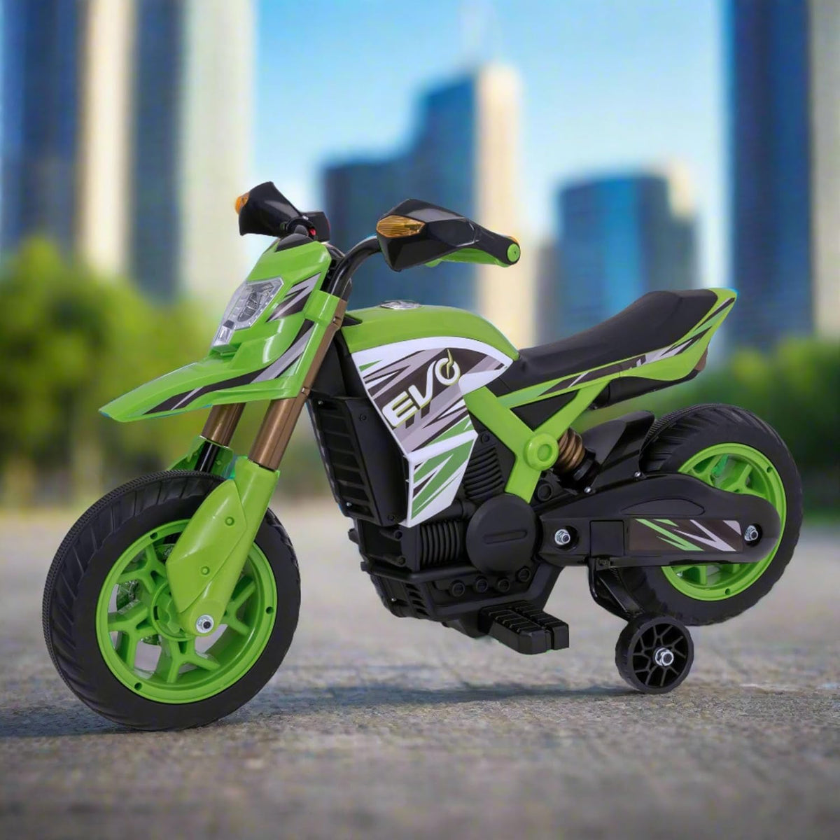 Evo 6V Kids Electric Ride On | Green Motorbike