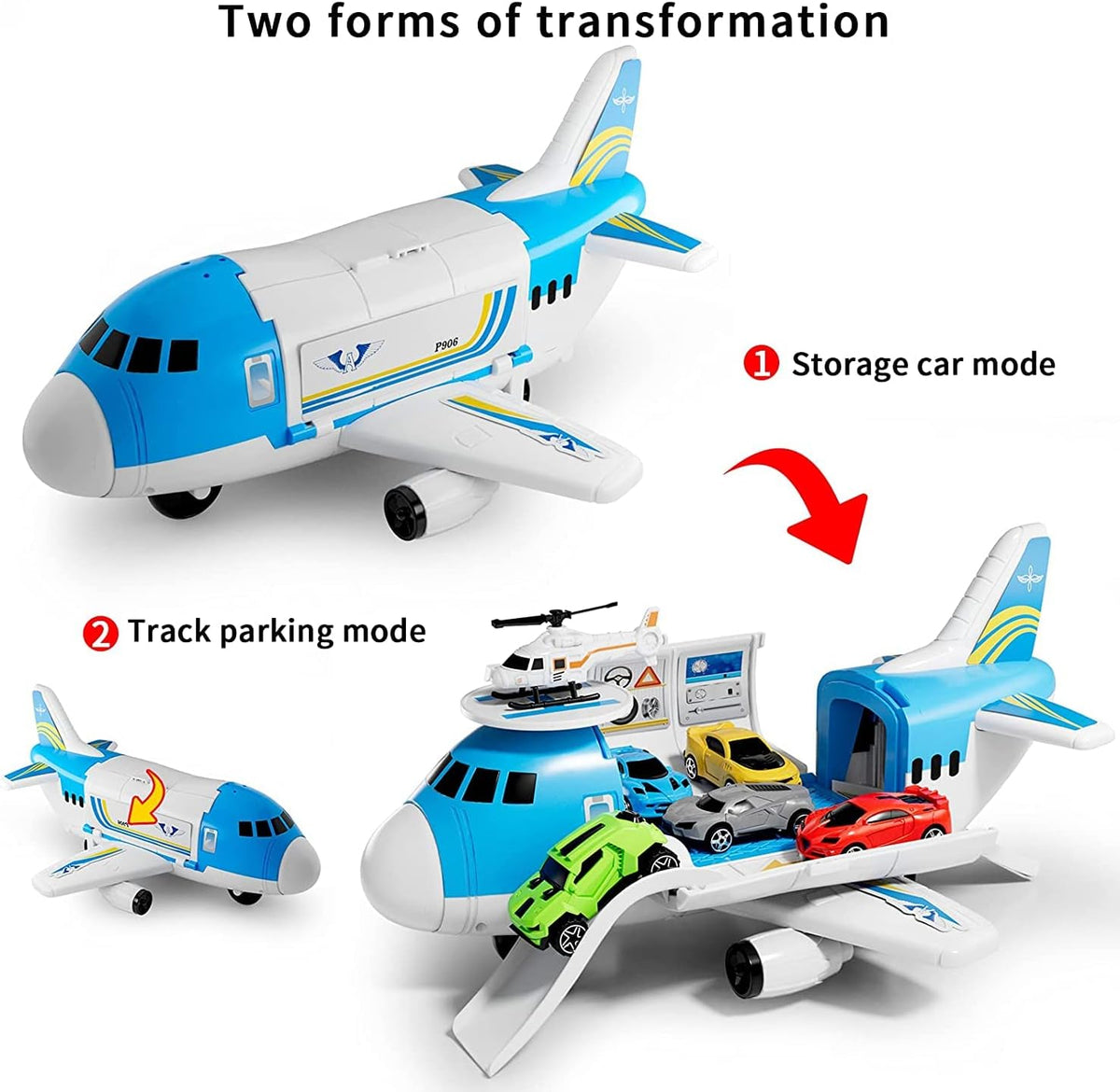 Teamsterz Aeroplane Transporter - Includes 16 Accessories Helicopters &amp; Planes