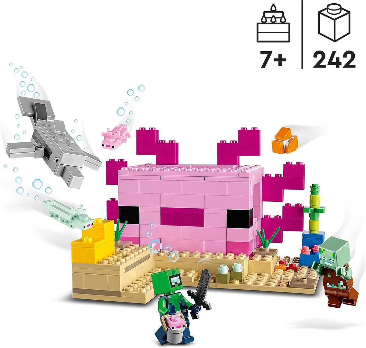 LEGO Minecraft 21247 The Axolotl House Underwater Set