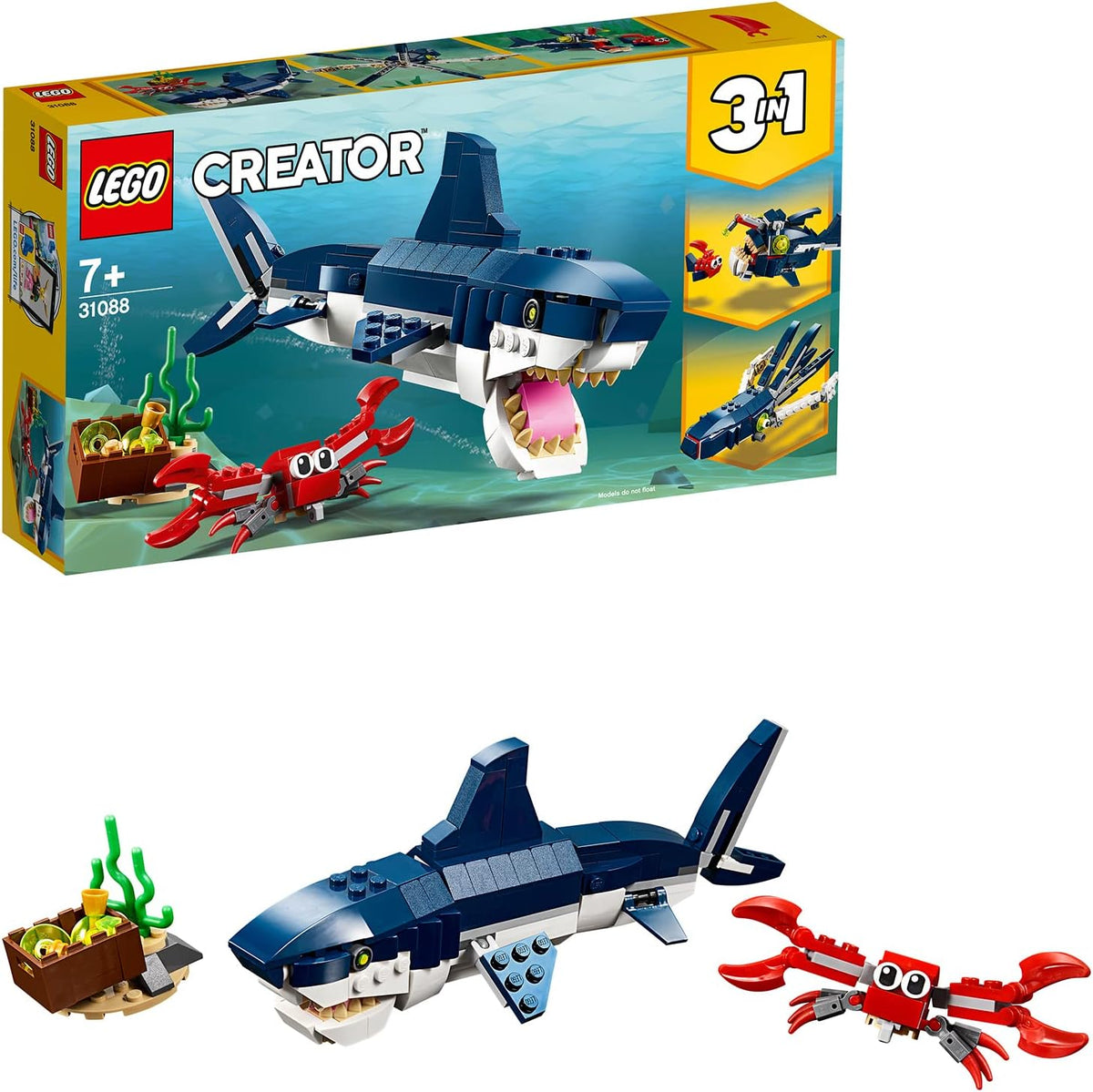 LEGO Creator 3in1 Deep Sea Creatures Shark Toy Set 31088