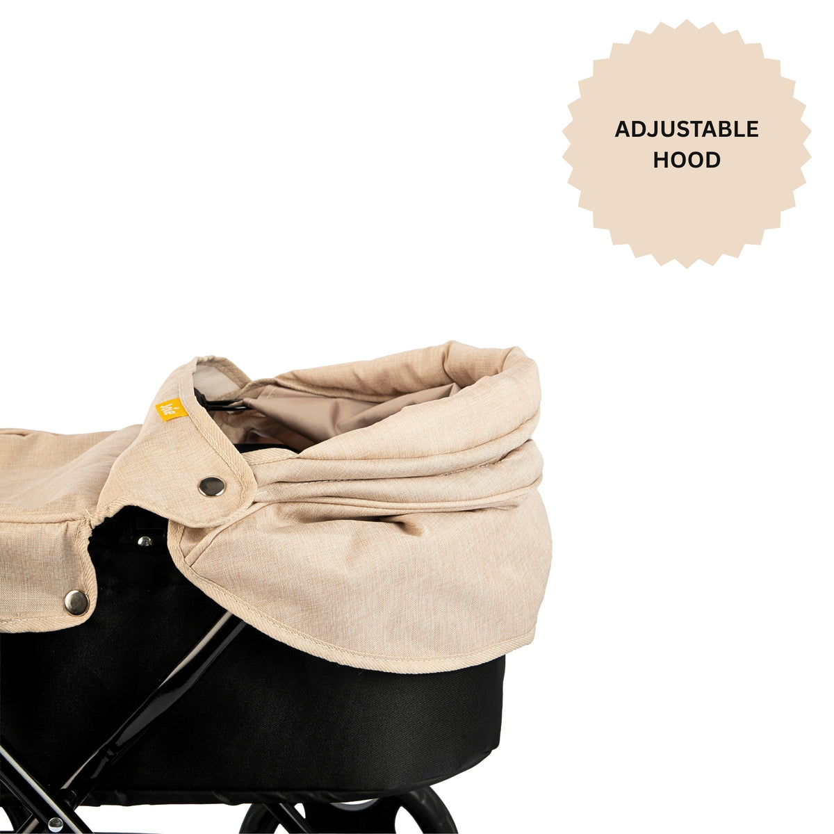Joie Junior Classic Stone &amp; Black Pram - Includes Handheld Parasol &amp; Changing Bag Prams