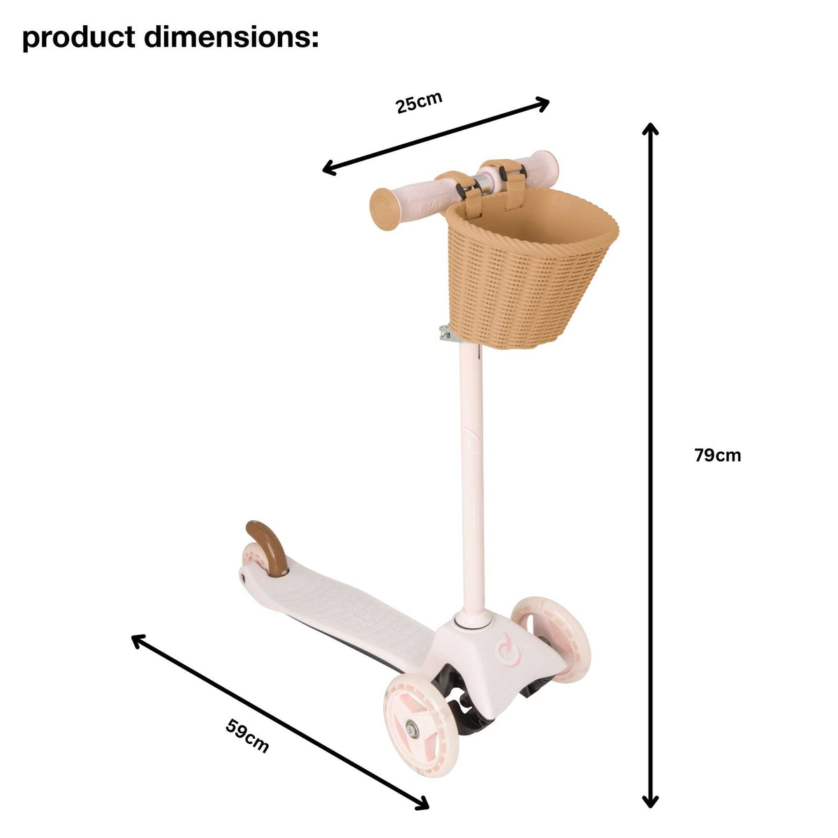 EVO Mini Cruiser Scooter with Basket, featuring a stable three-wheel design, adjustable handlebars, and lightweight, durable construction, perfect for young children’s outdoor adventures.