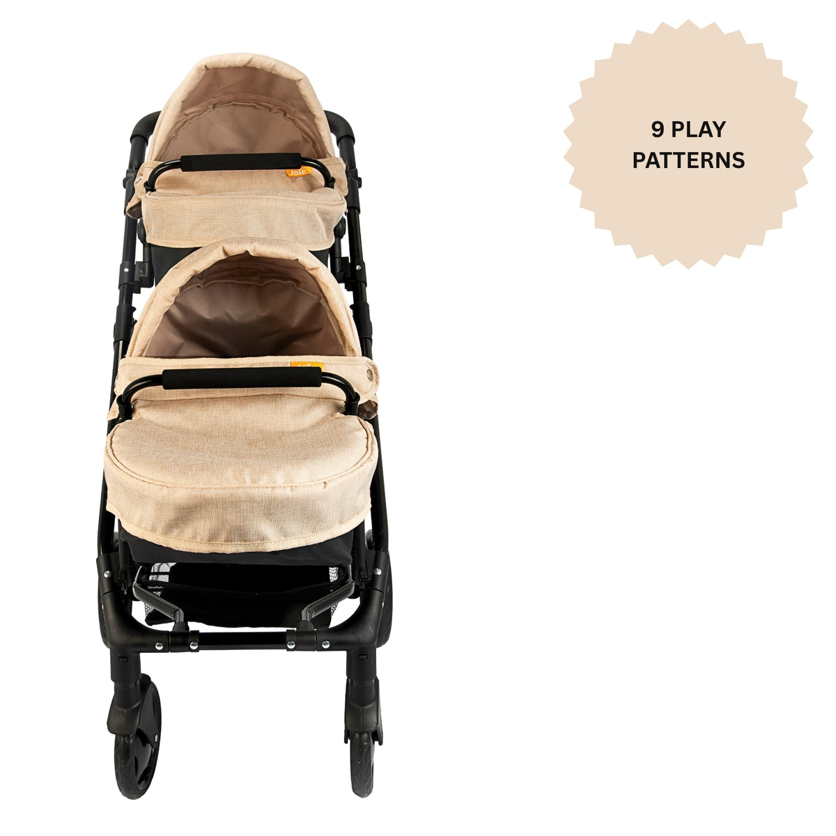 Joie Evalite Stone &amp; Black Dolls Pram - 9 Play Modes Prams
