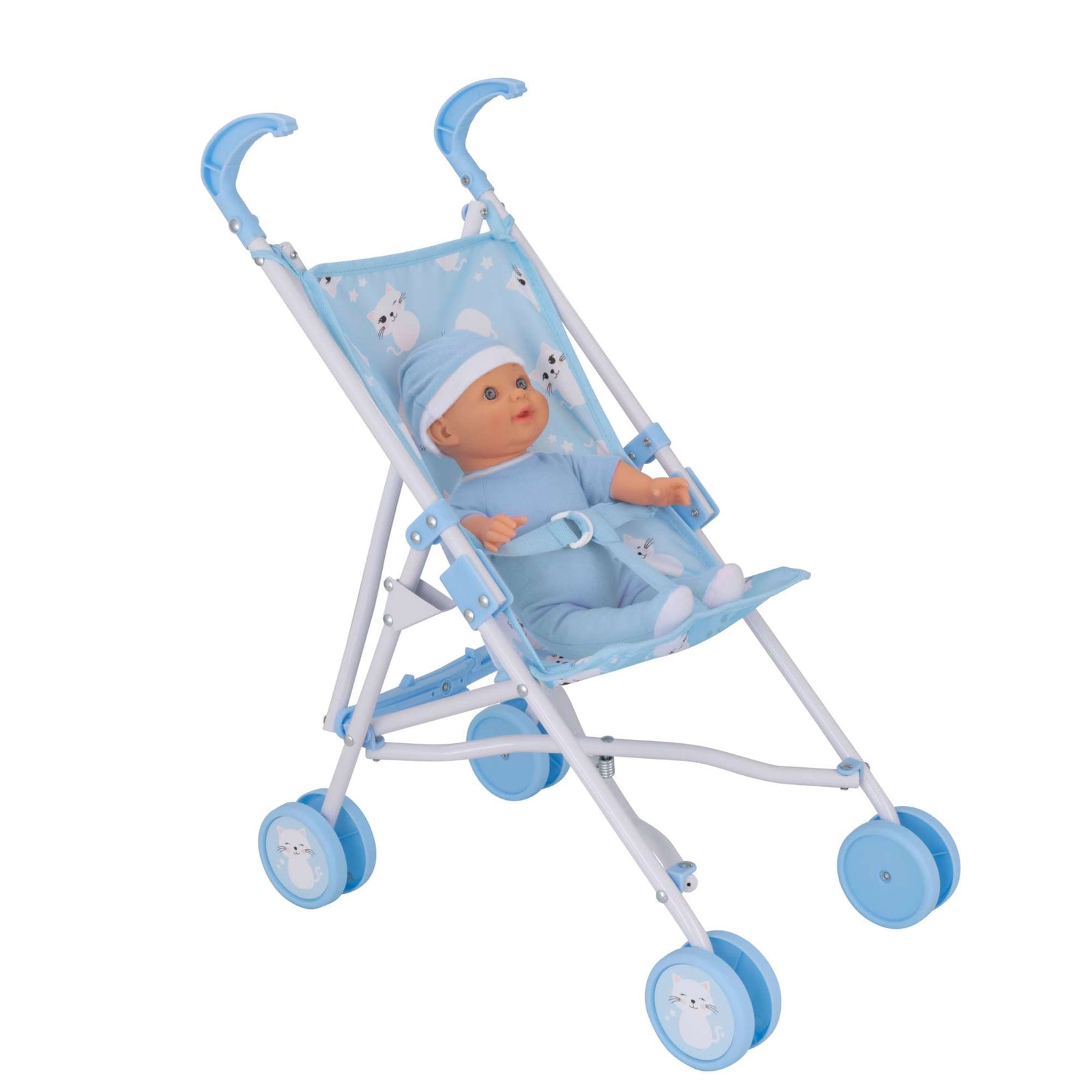 BabyBoo Kitty Doll Stroller - Blue