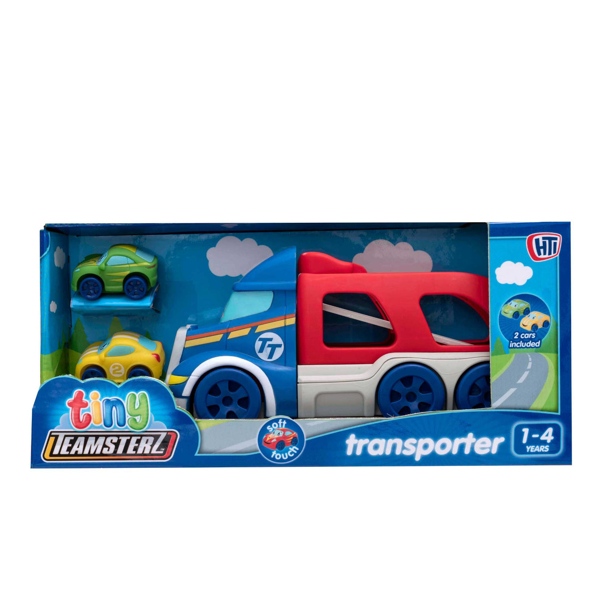 Tiny Teamsterz Car Transporter Playset | Includes 2 Soft Touch Cars Cars &amp; Transporters