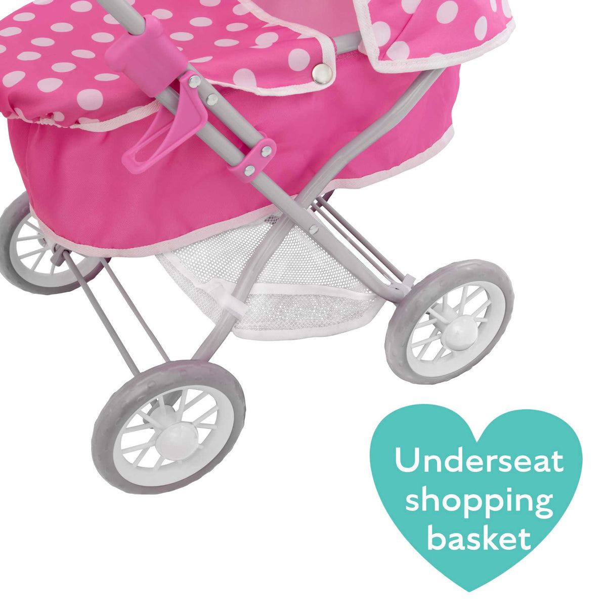 Dolly Tots Cutie Dolls Pram - Adorable and Compact Toy Pram for Dolls