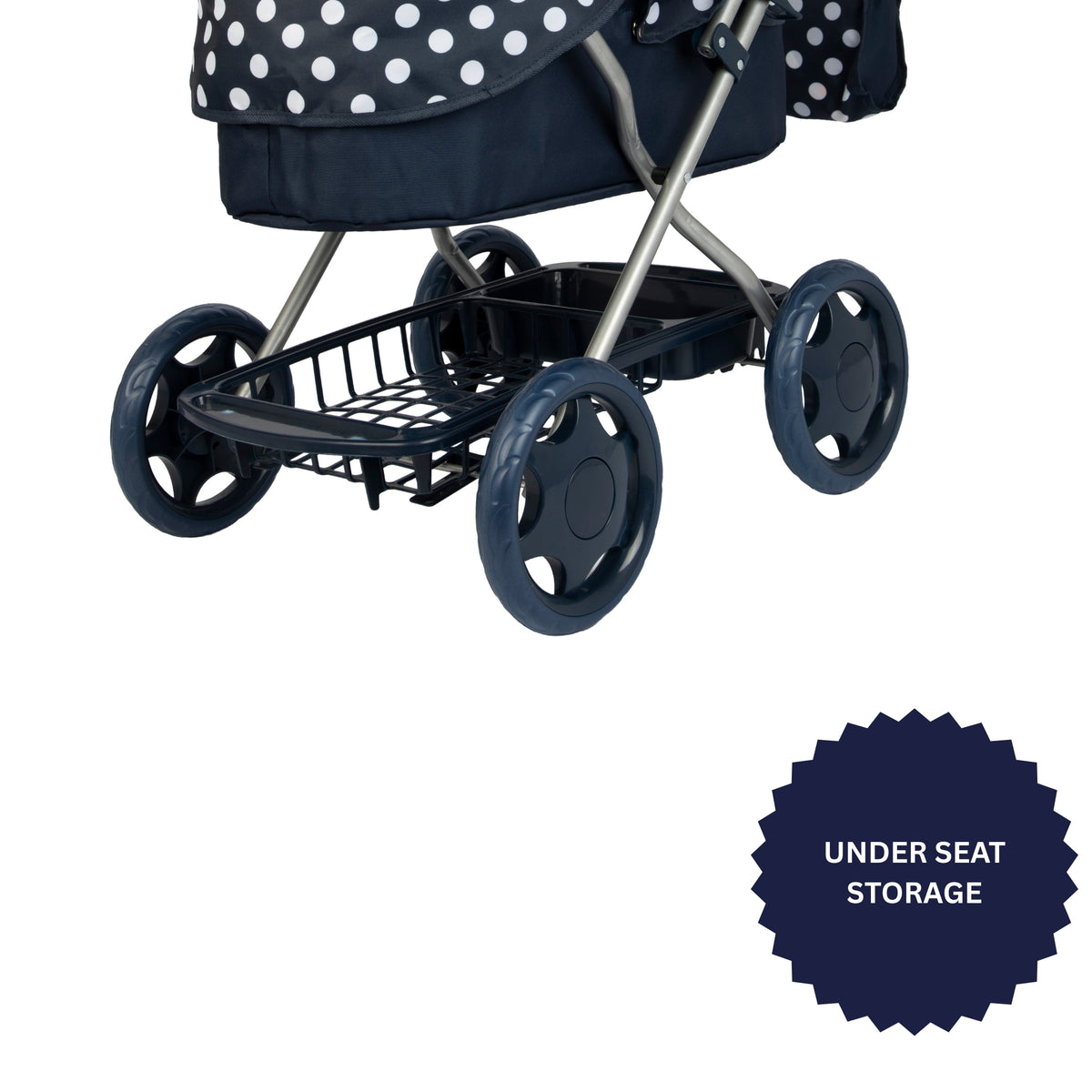 Dolly Tots Cherish Dolls Pram - Navy