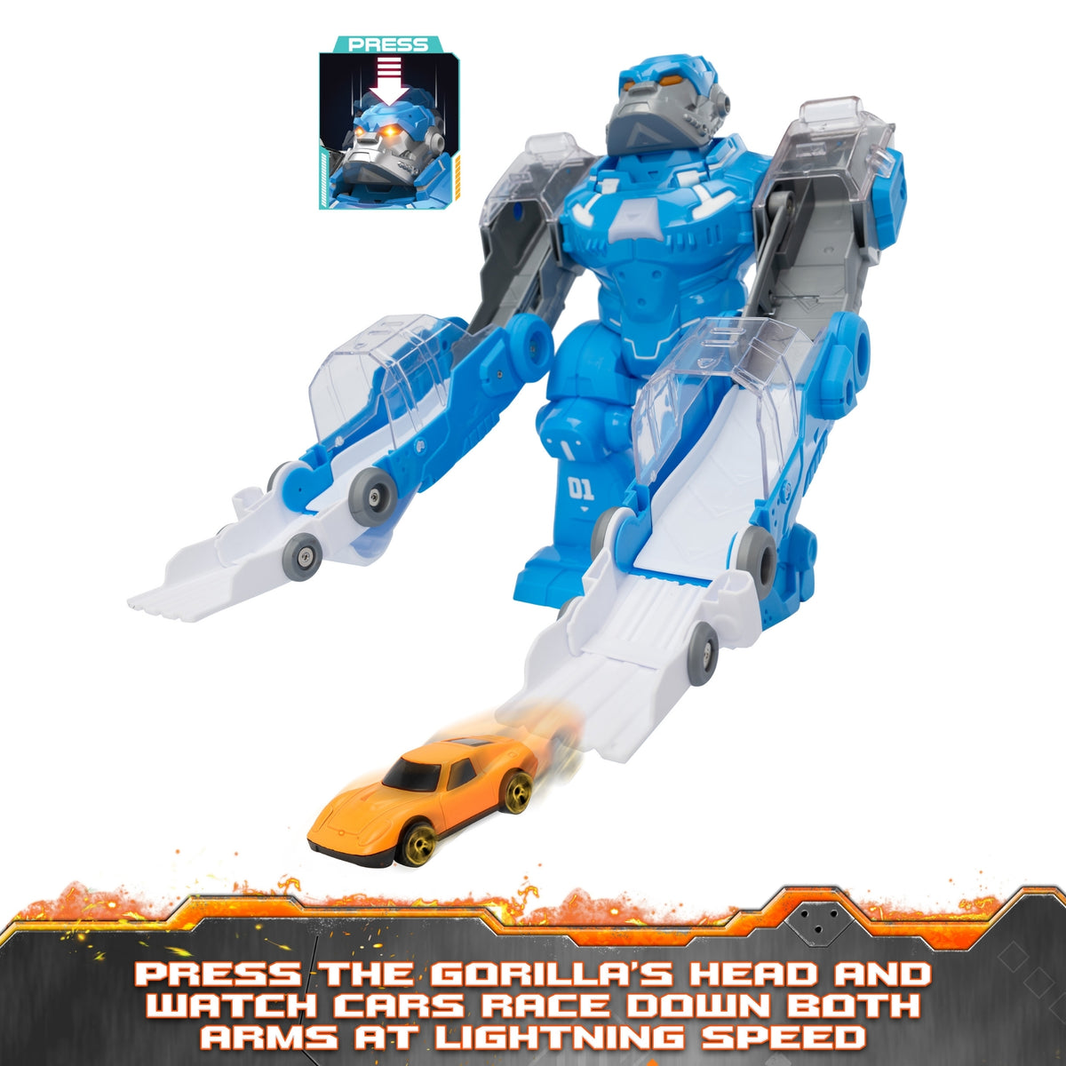 Teamsterz Robo Wreckers Gorilla Slam Playset - Includes Die-Cast Car Cars &amp; Transporters