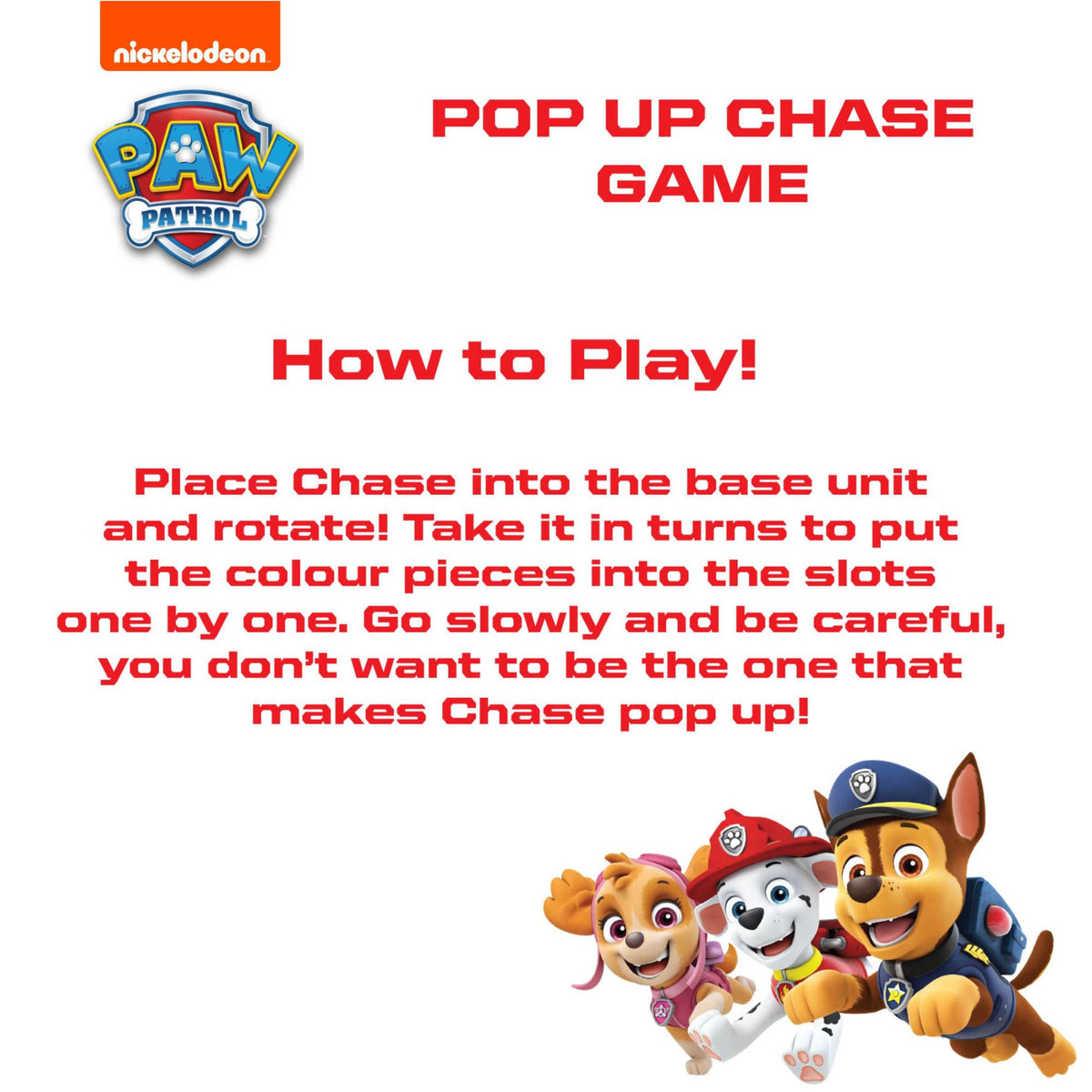 Paw Patrol Load Up Pup Board Game - Chase Boxed Family Games