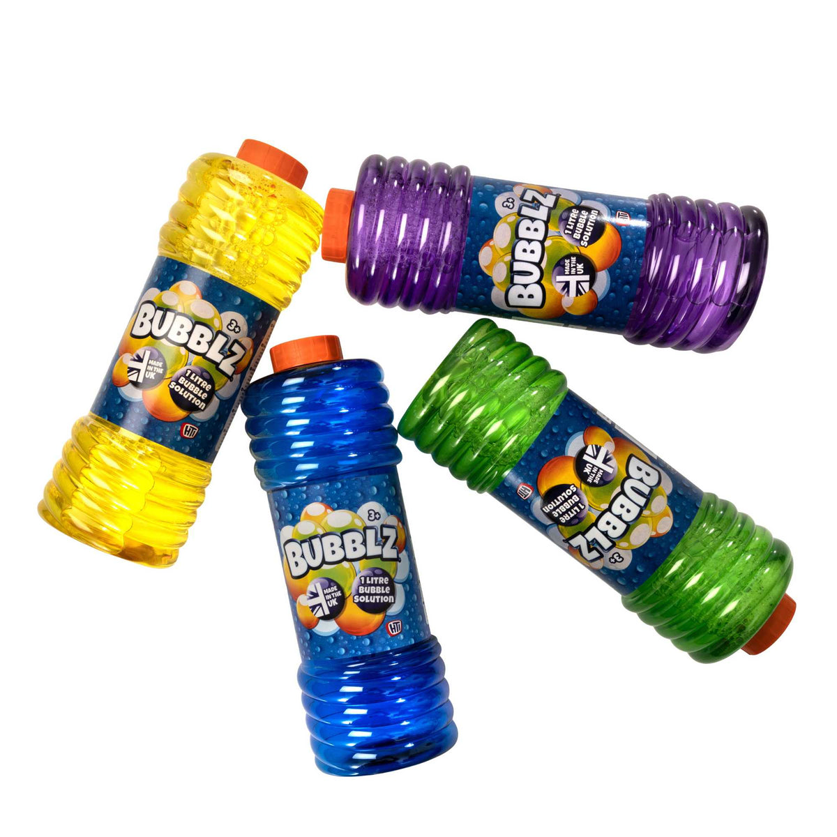 Bubblz 1 Litre Bubble Solution bottle with colorful label, perfect for creating long-lasting, large bubbles for kids and outdoor fun.