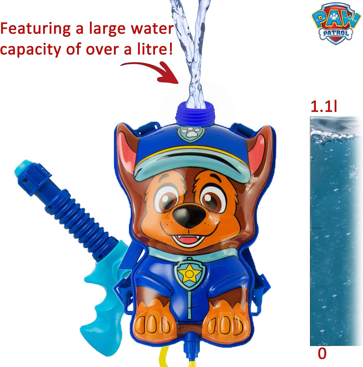 Paw Patrol Water Blaster - Water Pistol &amp; Backpack