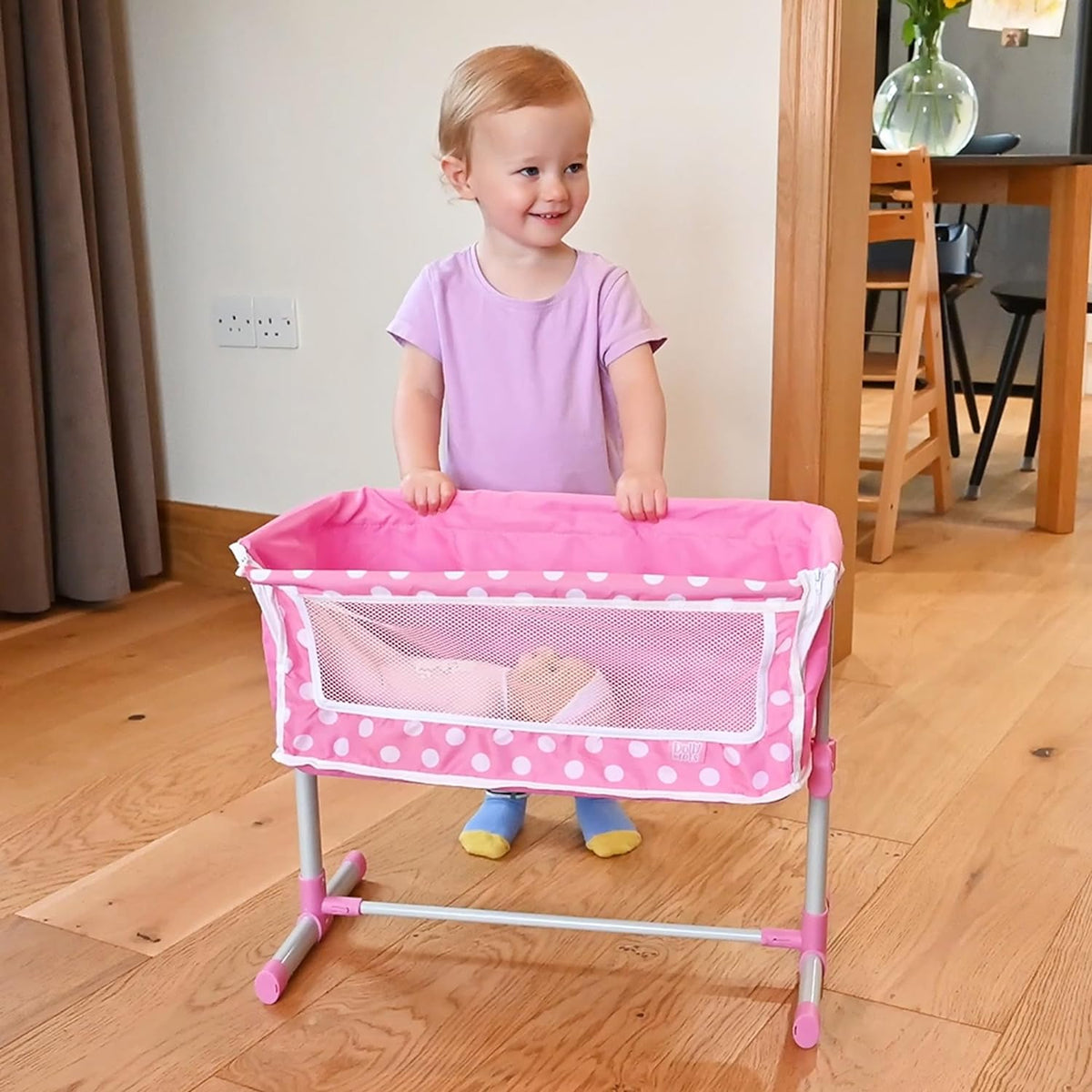 Dolly Tots Beside Me Dolly Cot - Cozy and Compact Toy Cot for Dolls, Ideal for Playtime