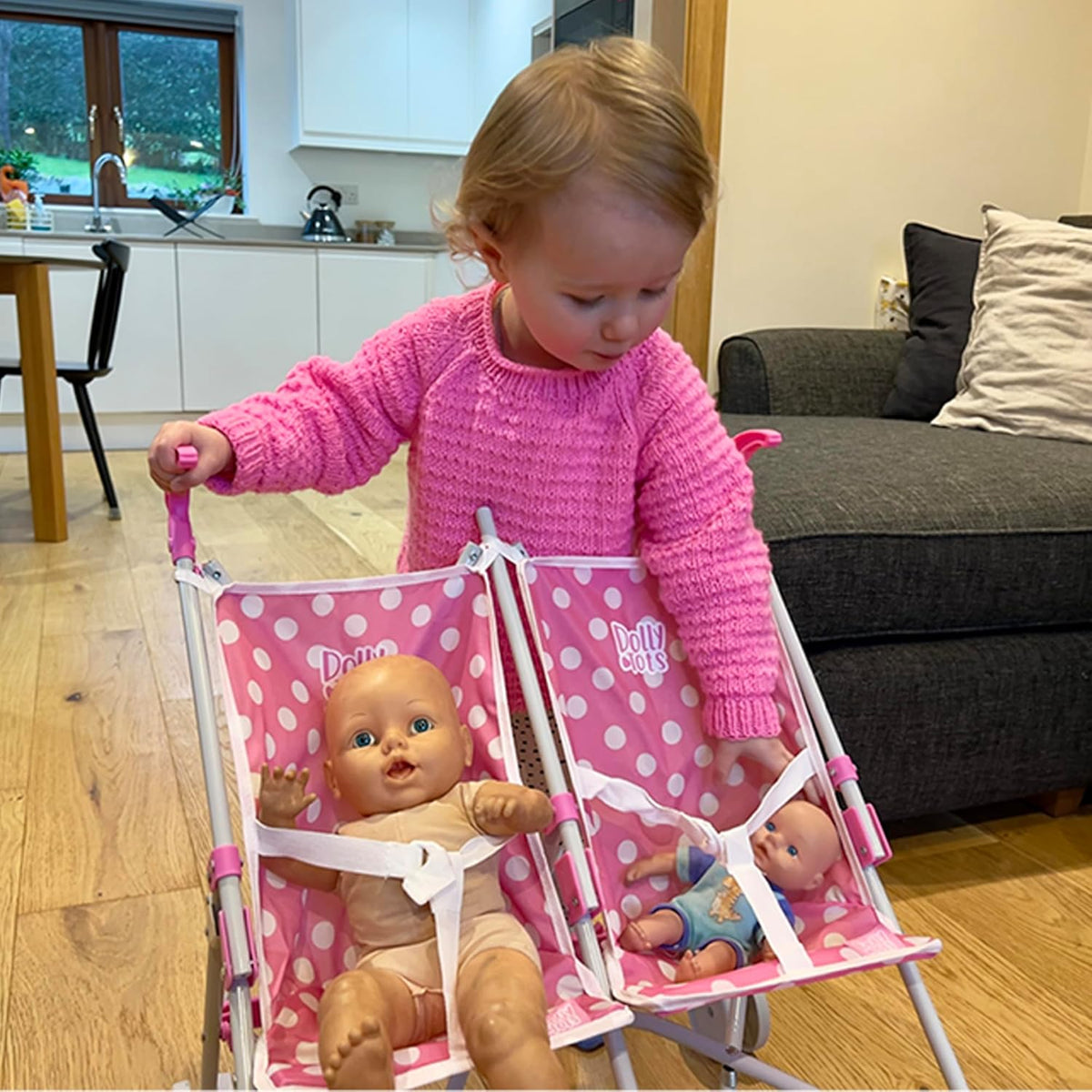 Dolly Tots Twin Dolls Stroller Pushchairs